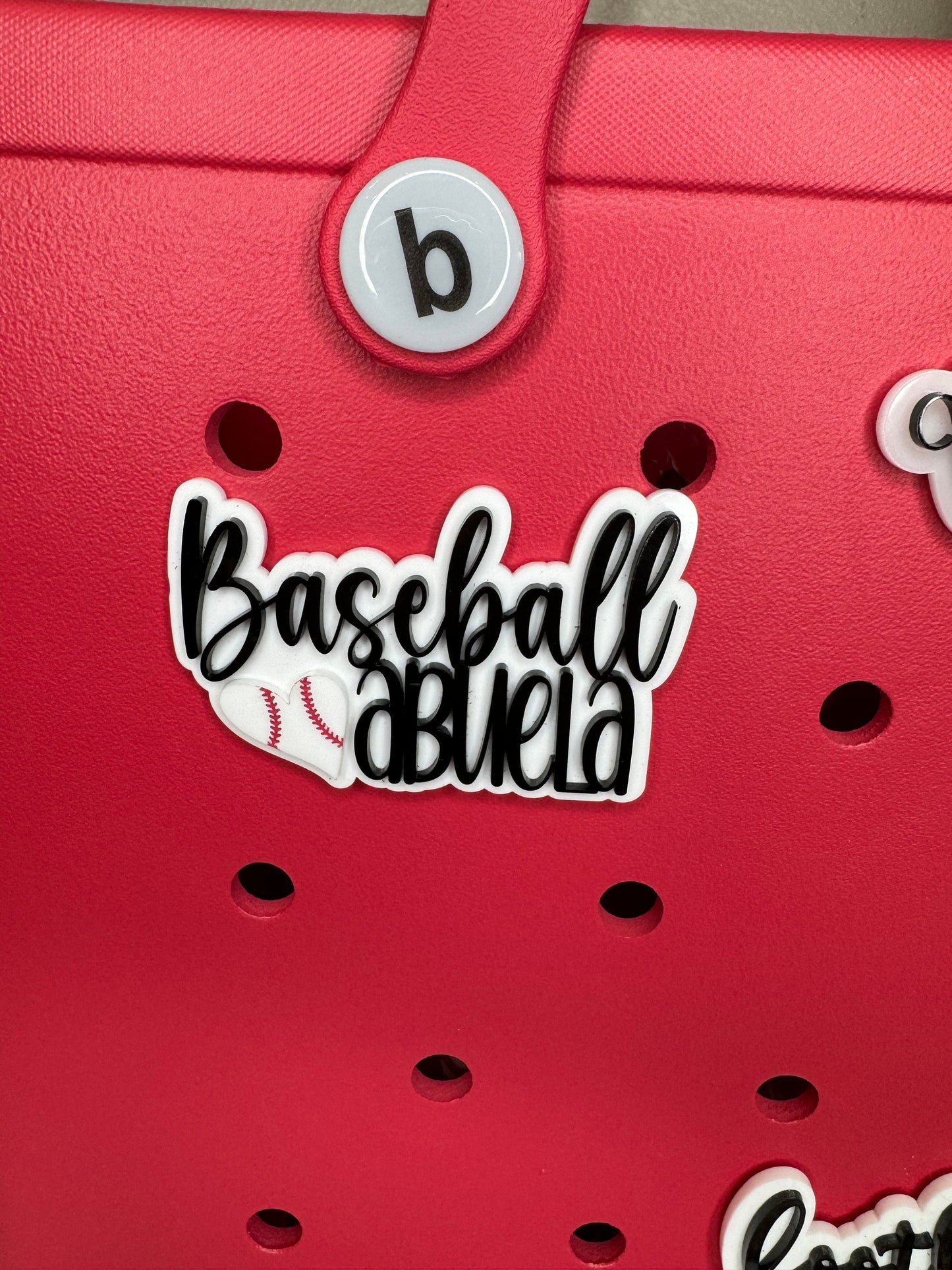 Baseball Abuela Bag Charm: Handmade Bogg Bag Accessory