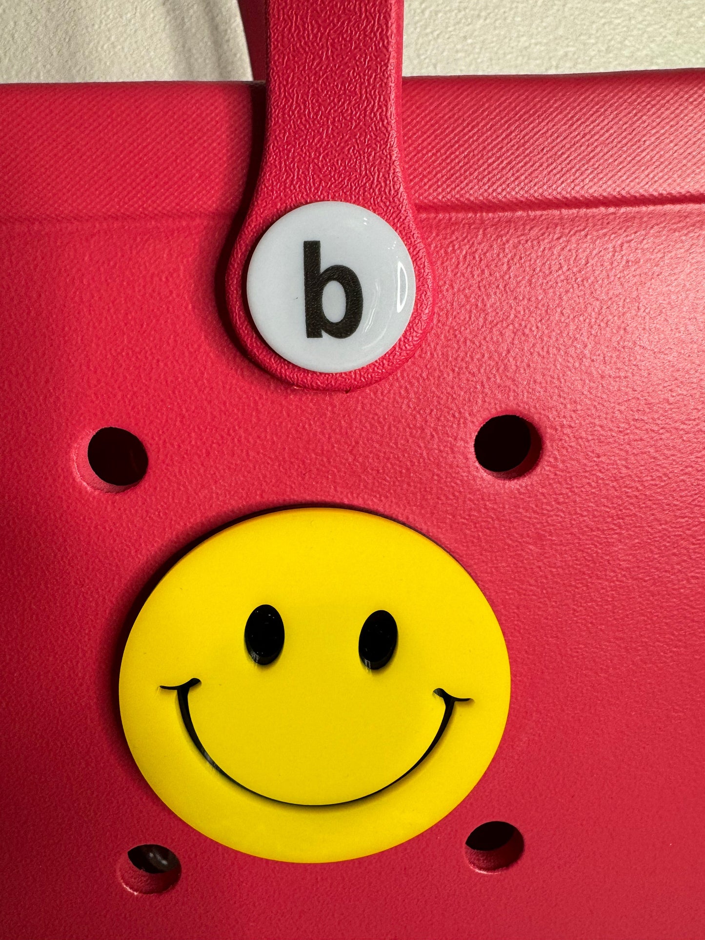 Smiley Face Charm for Bogg Bag: Cheerful Bag Accessory