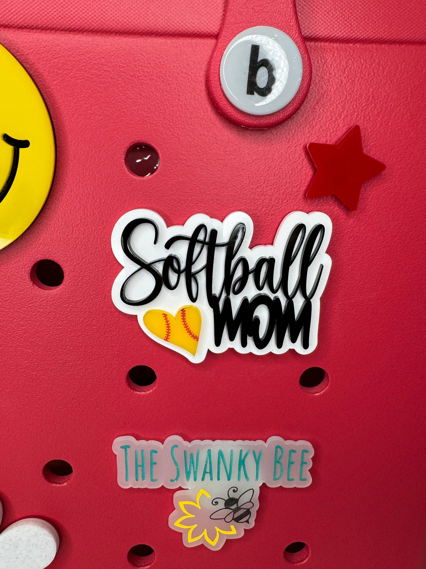 Softball Mom Charm for Bogg Bag - Sports Bag Accessory