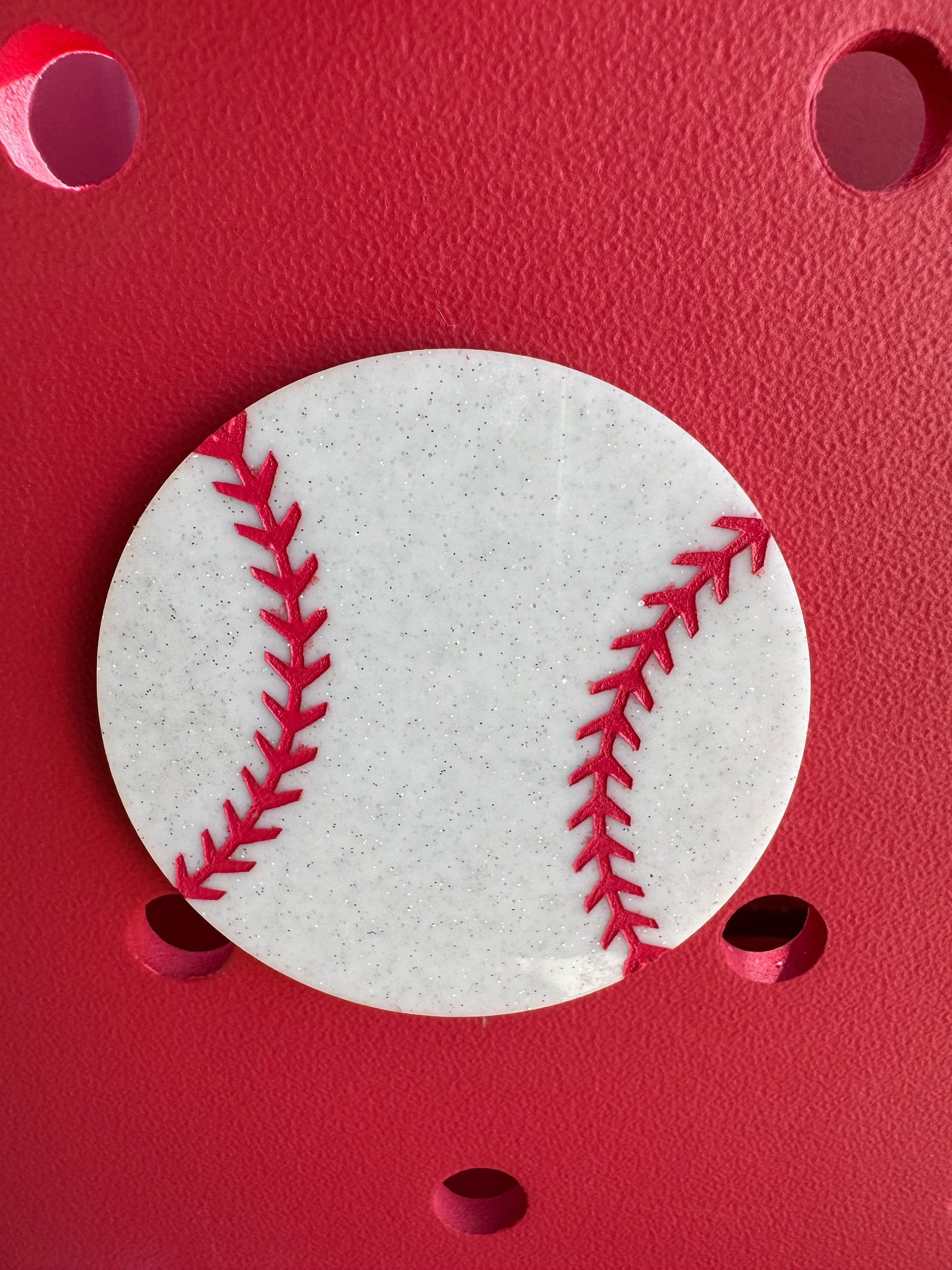 Baseball Bogg Bag Charm: Glitter Sports Bag Accessory