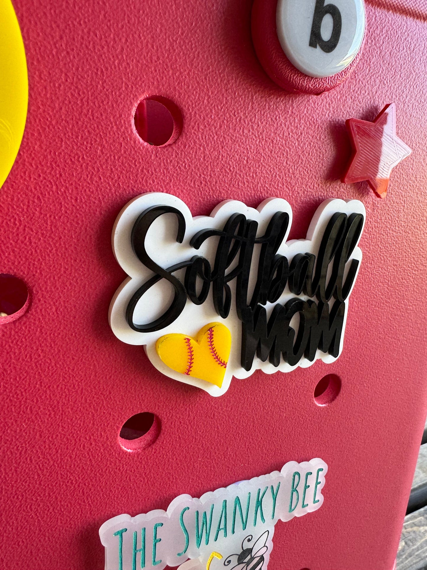 Softball Mom Charm for Bogg Bag - Sports Bag Accessory