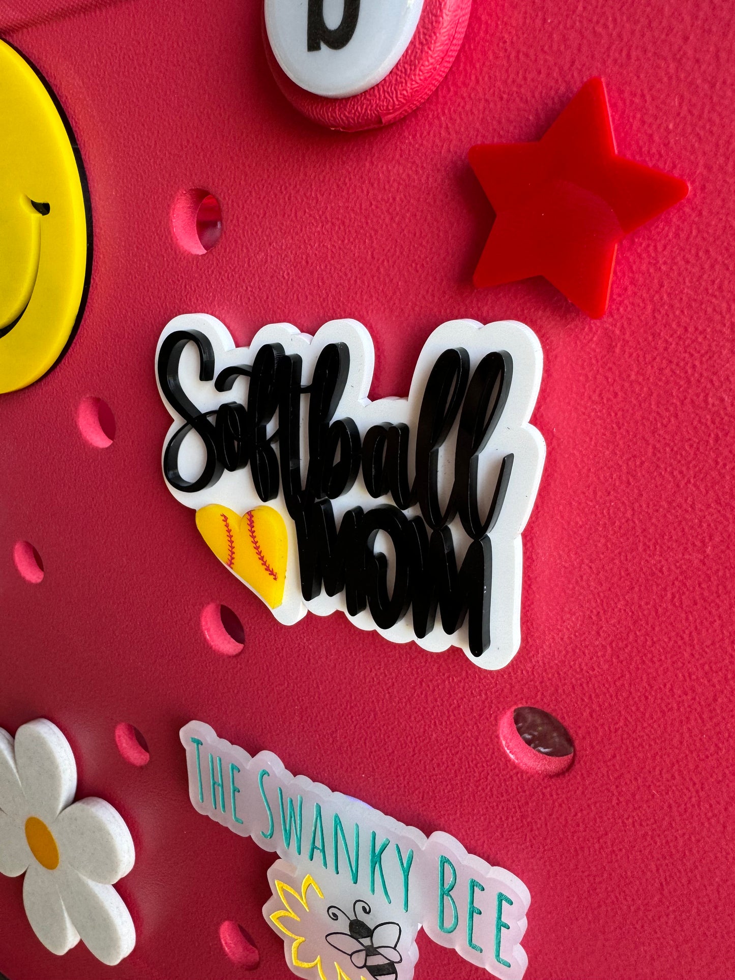 Softball Mom Charm for Bogg Bag - Sports Bag Accessory