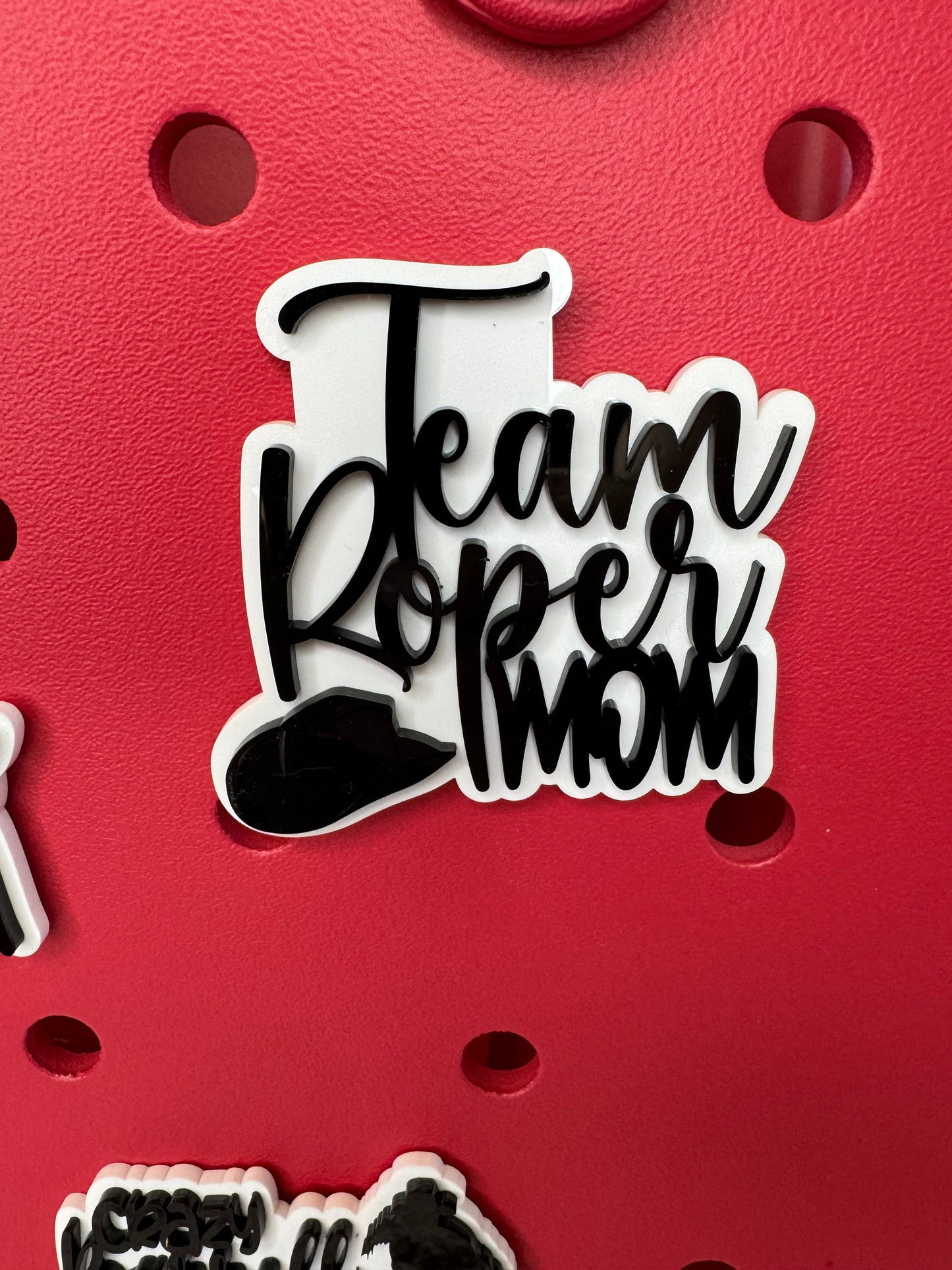 Team Roper Mom Bag Charm - Western Rodeo Accessory