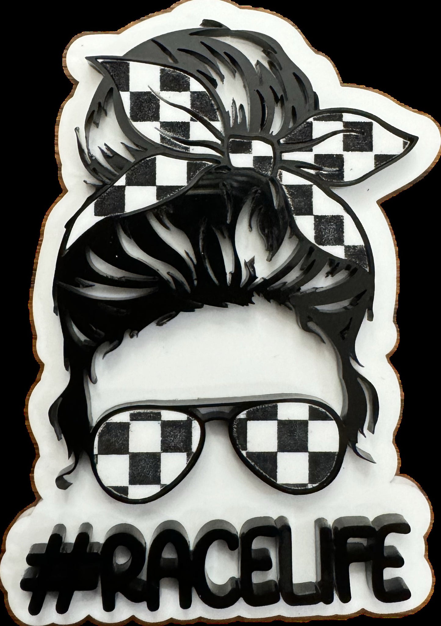 Race Life Bogg Bag Charm: Checkered Flag Racing Accessory