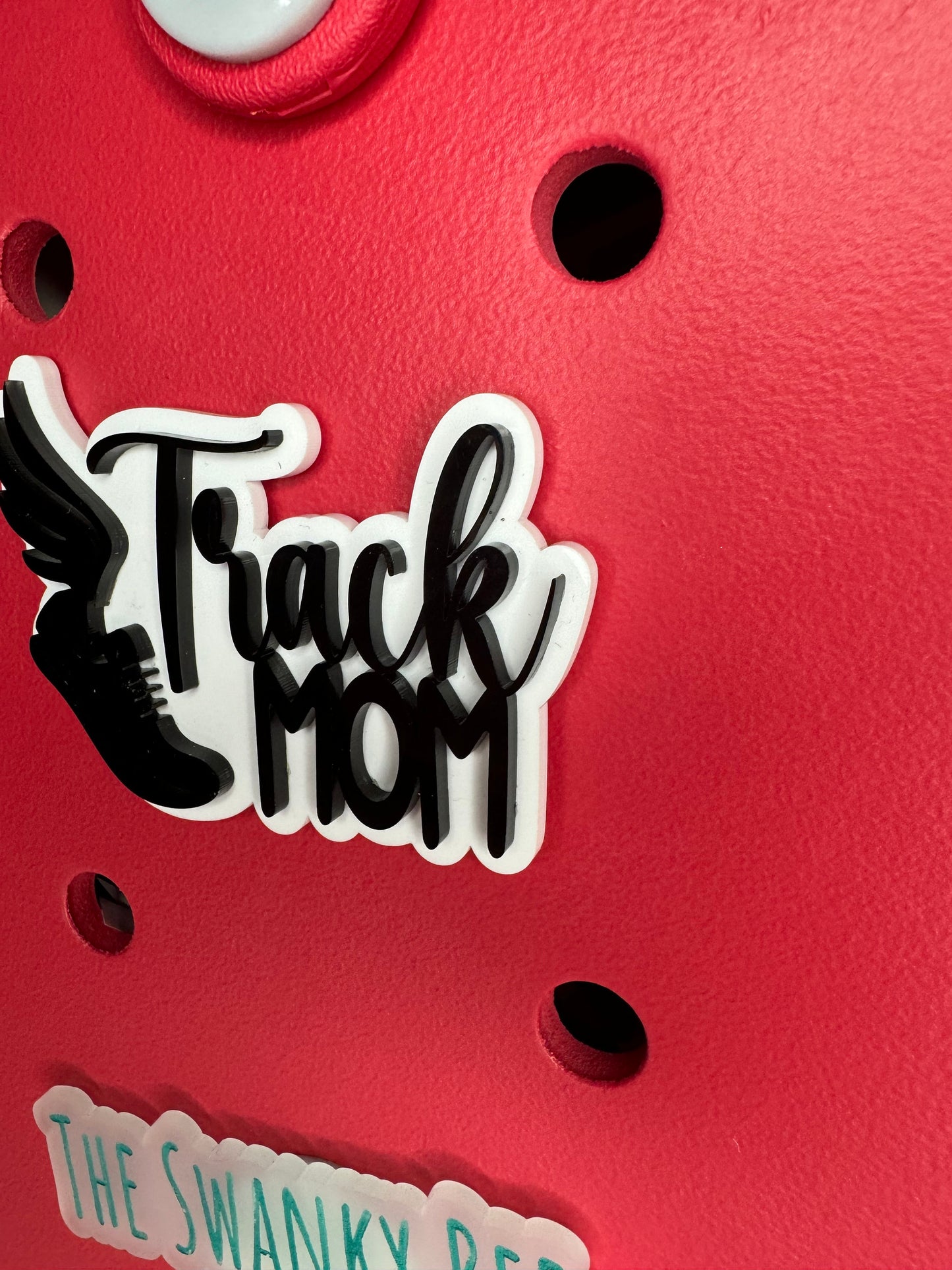 Track Mom Bag Charm: Winged Running Shoe, Bogg Bag Accessory