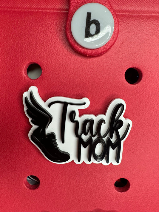 Track Mom Bag Charm: Winged Running Shoe, Bogg Bag Accessory