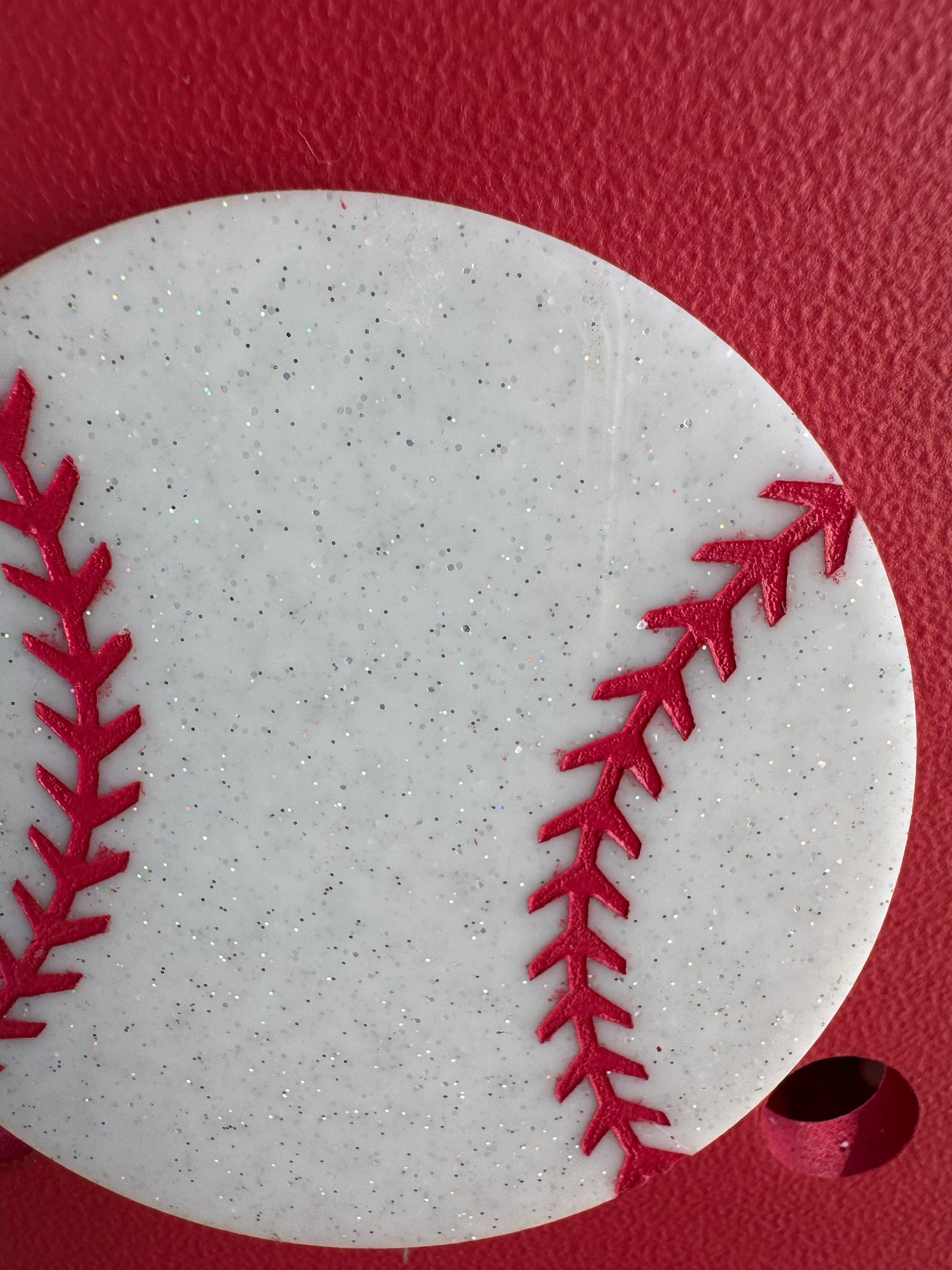Baseball Bogg Bag Charm: Glitter Sports Bag Accessory
