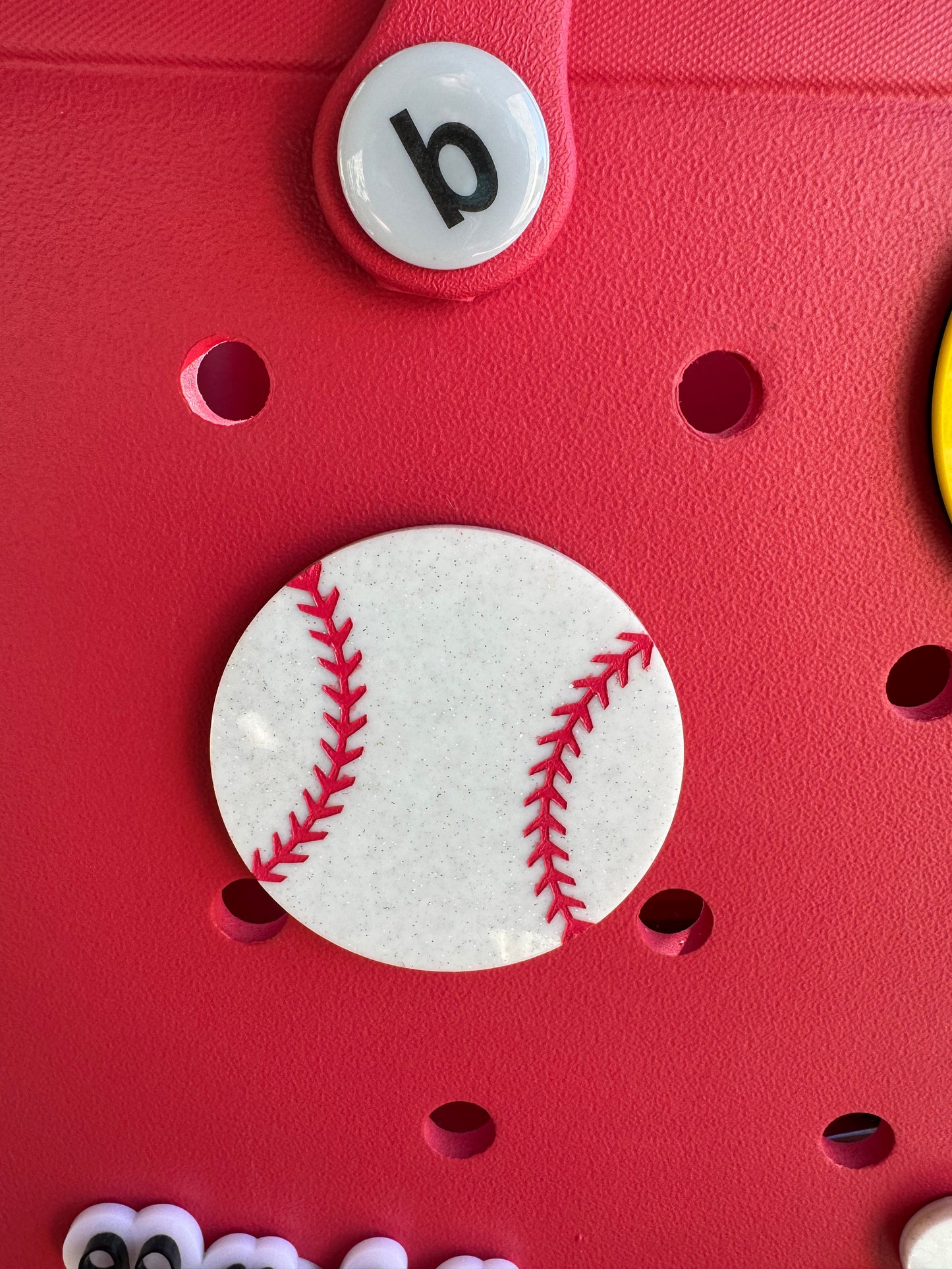 Baseball Bogg Bag Charm: Glitter Sports Bag Accessory