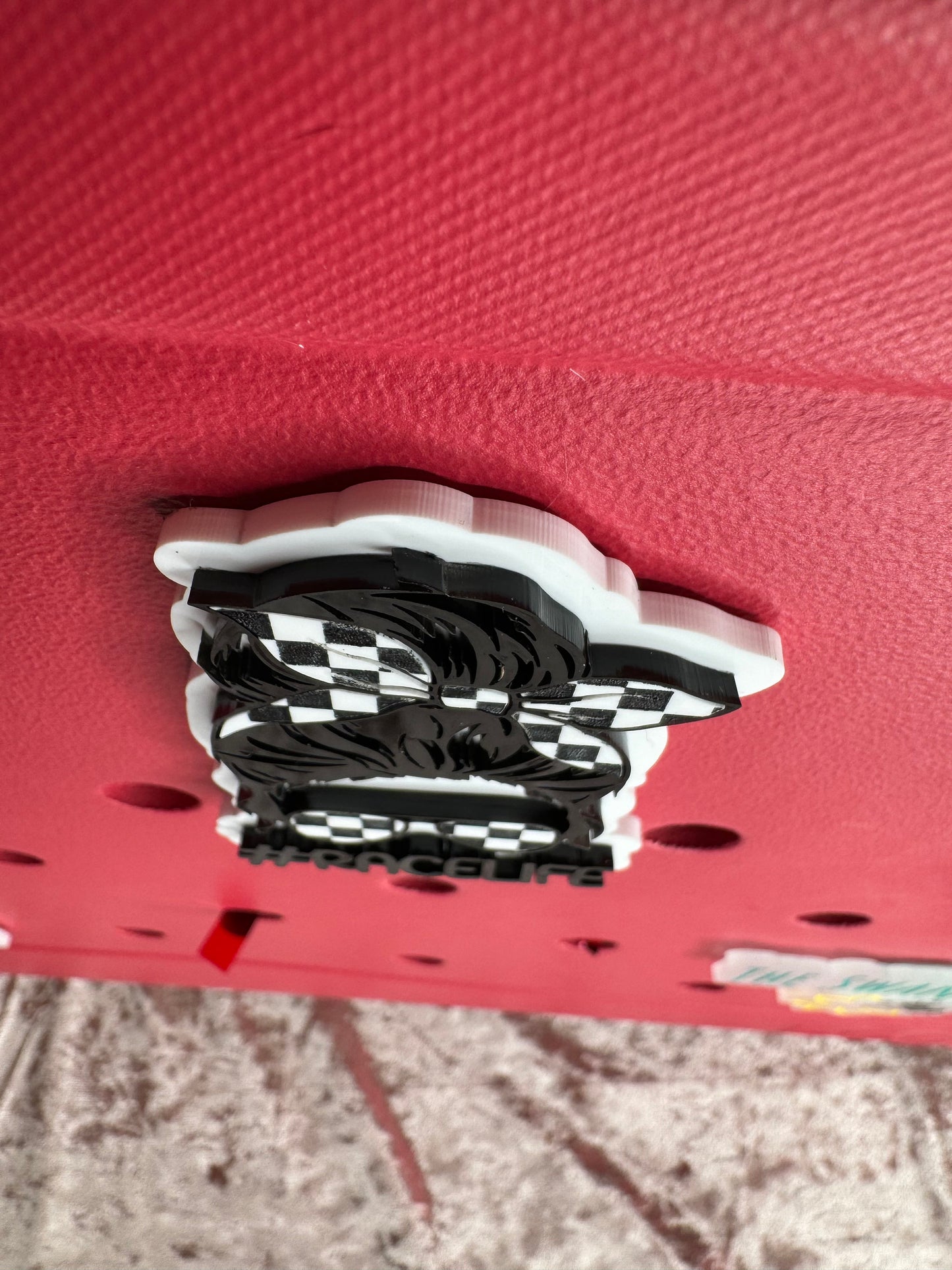 Race Life Bogg Bag Charm: Checkered Flag Racing Accessory