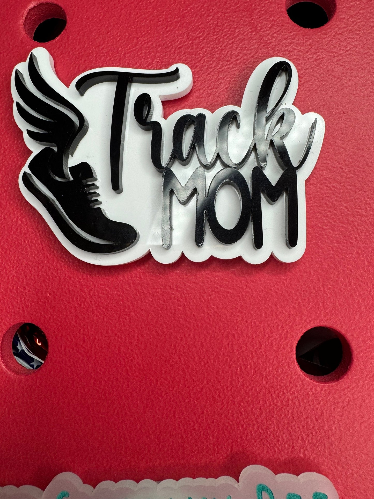 Track Mom Bag Charm: Winged Running Shoe, Bogg Bag Accessory