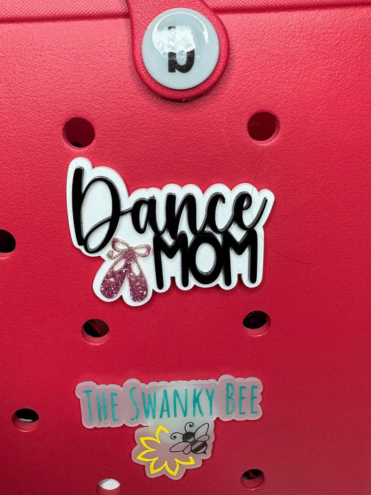 Dance Mom Bogg Bag Charm: Glitter Ballet Shoes Accessory