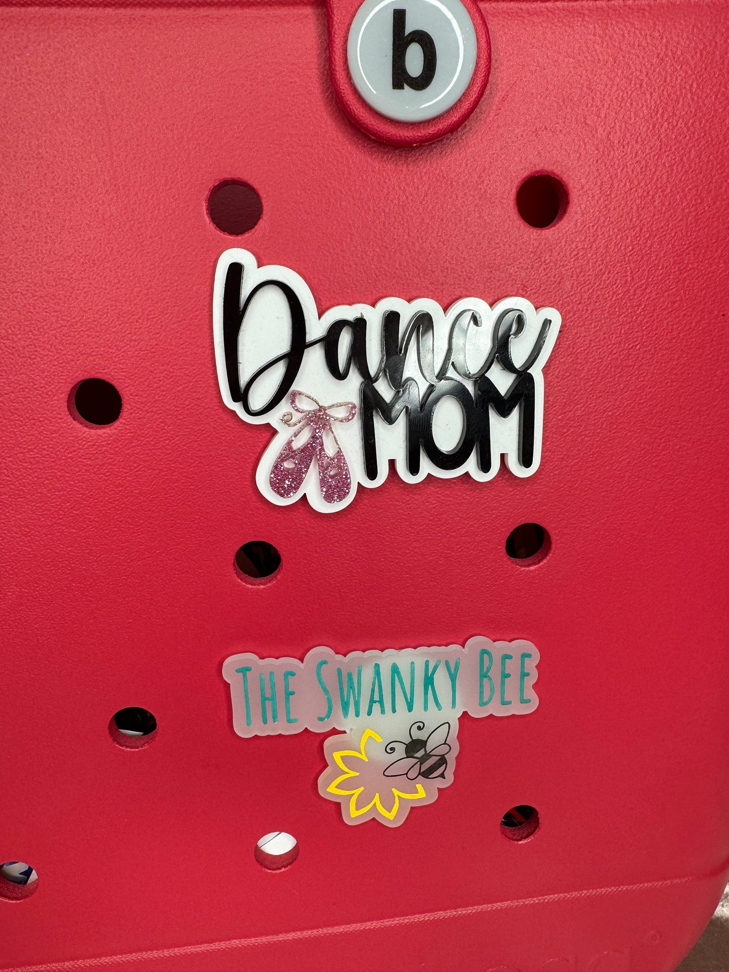 Dance Mom Bogg Bag Charm: Glitter Ballet Shoes Accessory