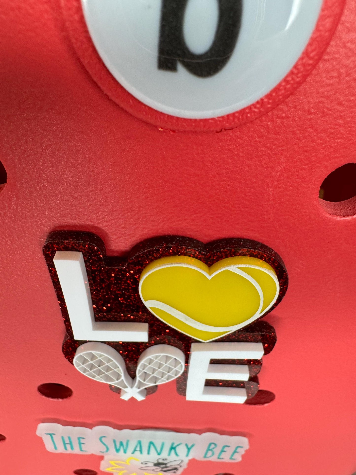 Tennis Love Bogg Bag Charm: Heart-Shaped Sports Accessory