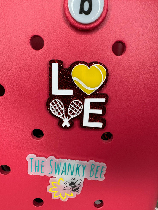 Tennis Love Bogg Bag Charm: Heart-Shaped Sports Accessory