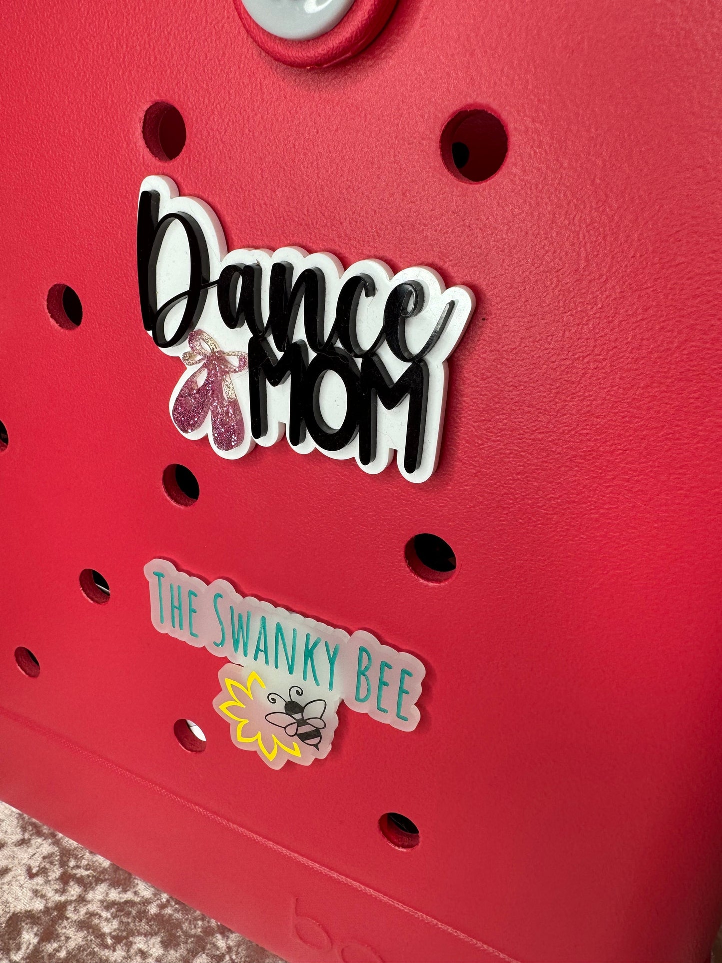 Dance Mom Bogg Bag Charm: Glitter Ballet Shoes Accessory