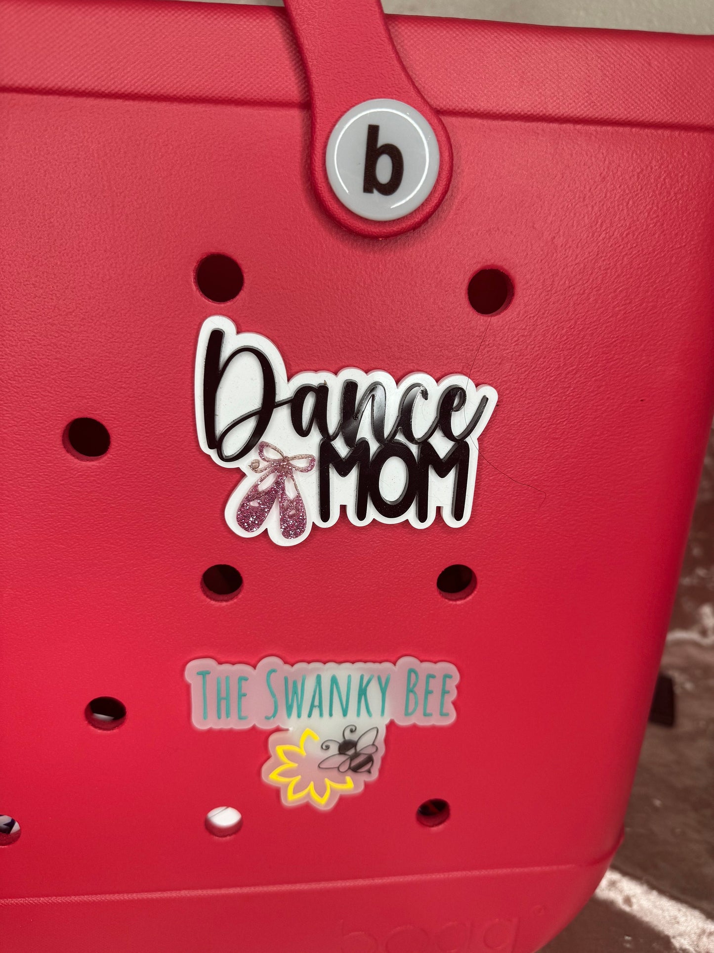 Dance Mom Bogg Bag Charm: Glitter Ballet Shoes Accessory