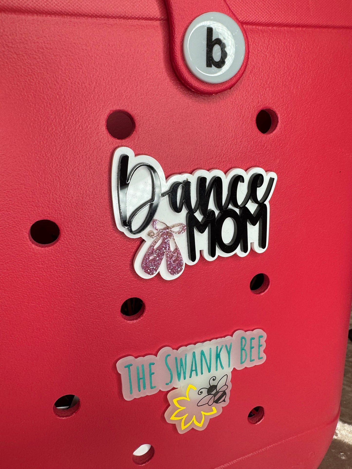 Dance Mom Bogg Bag Charm: Glitter Ballet Shoes Accessory