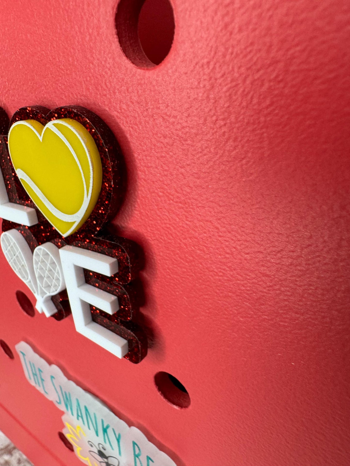 Tennis Love Bogg Bag Charm: Heart-Shaped Sports Accessory