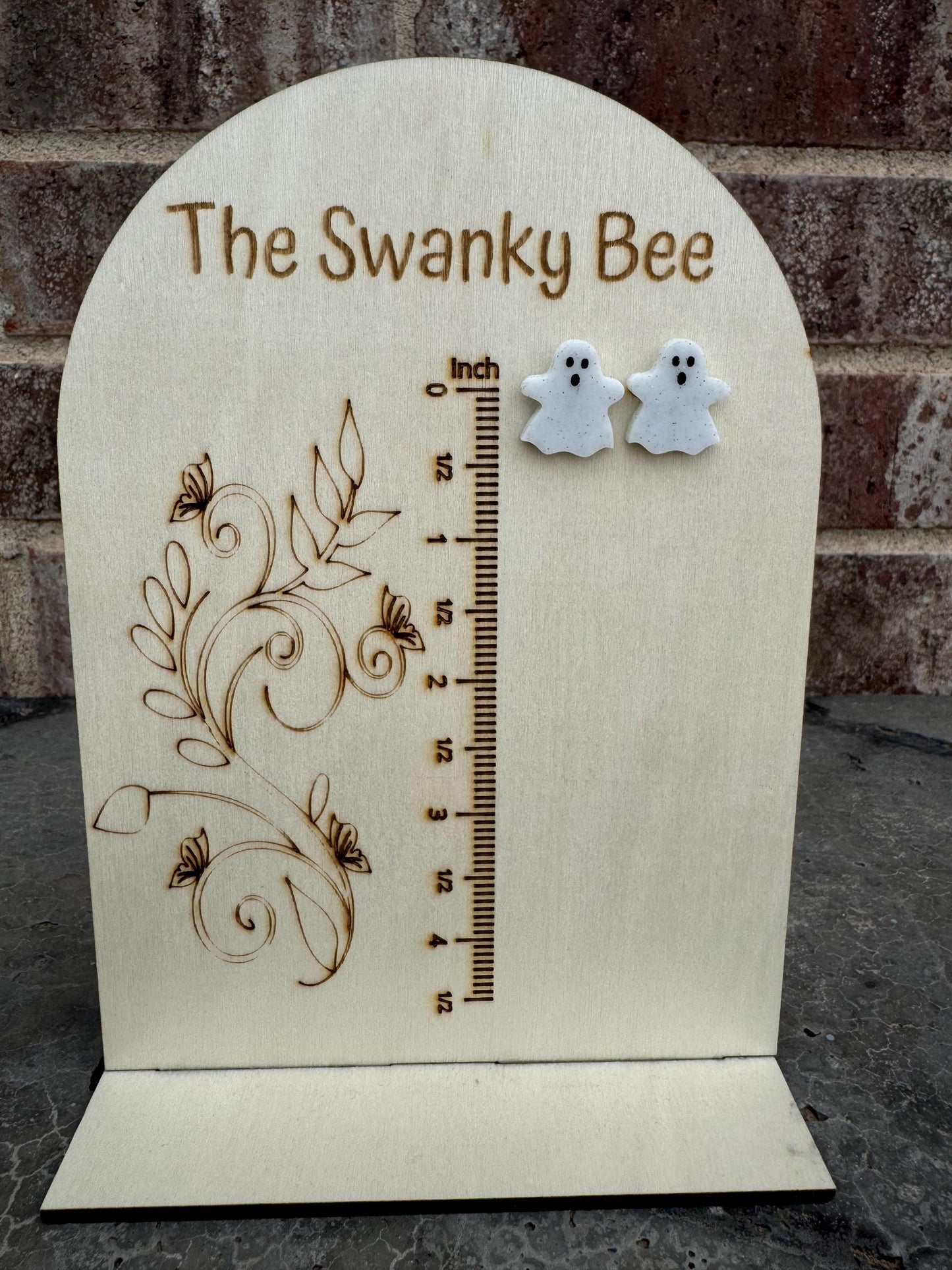 Ghostly Glitter Studs: Halloween Earrings, Spooky Jewelry