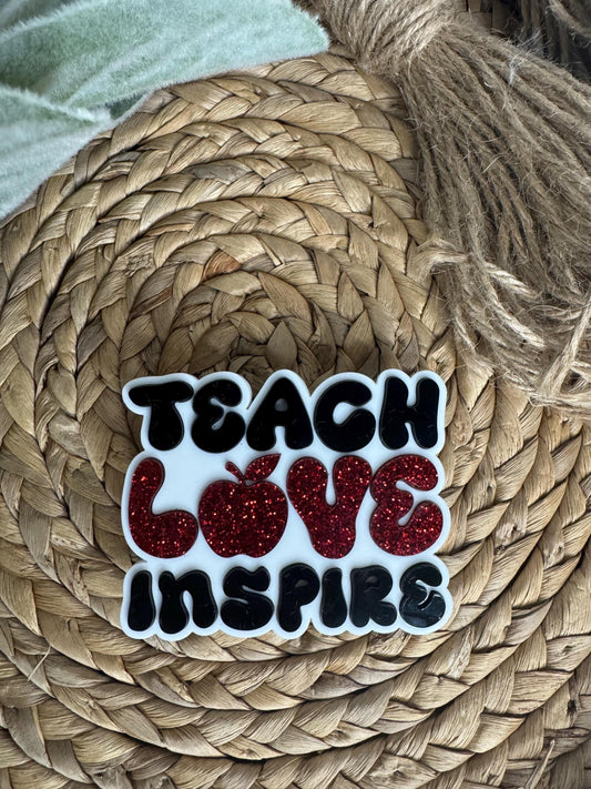 Teach Love Inspire Bogg Bag Charm | Glitter Apple Teacher Gift
