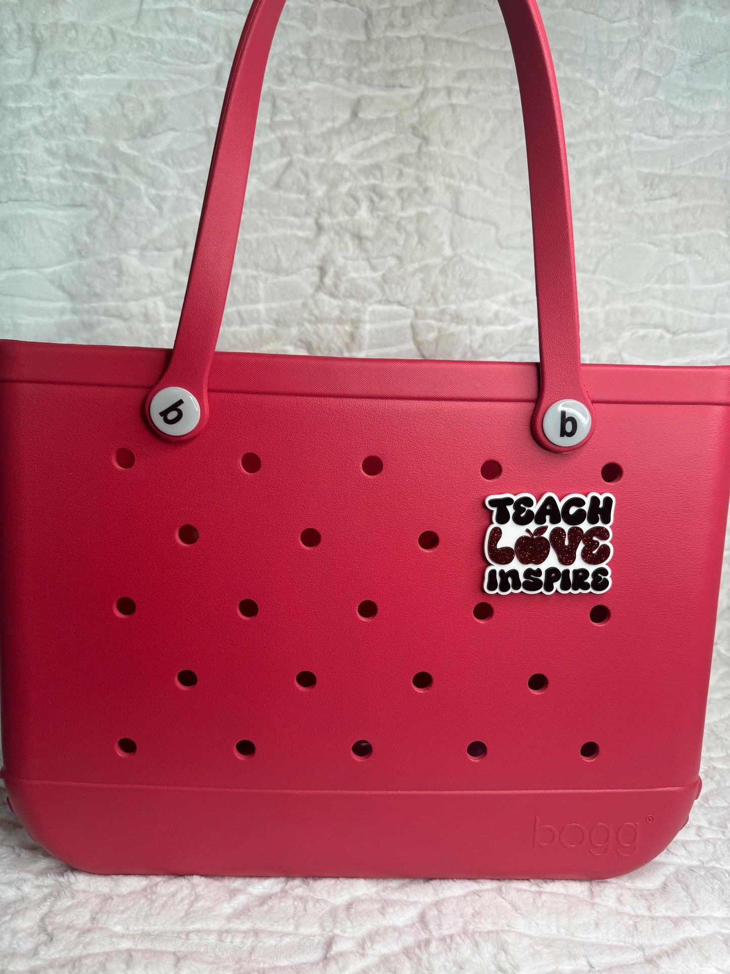 Teach Love Inspire Bogg Bag Charm | Glitter Apple Teacher Gift
