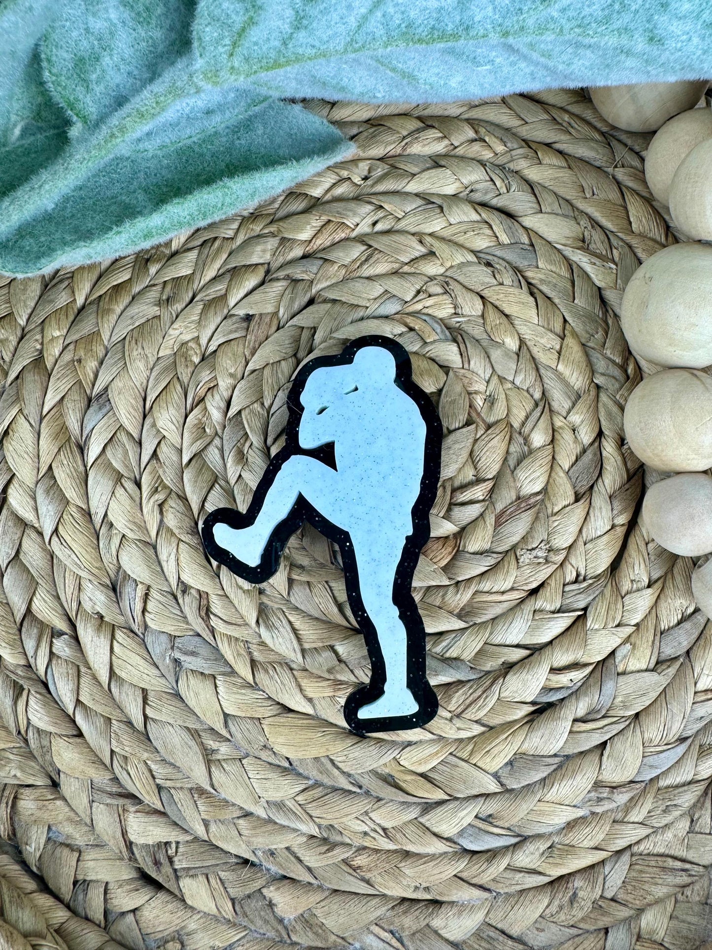 Baseball Silhouette Charm for Bogg Bag: Glitter Bag Accessory