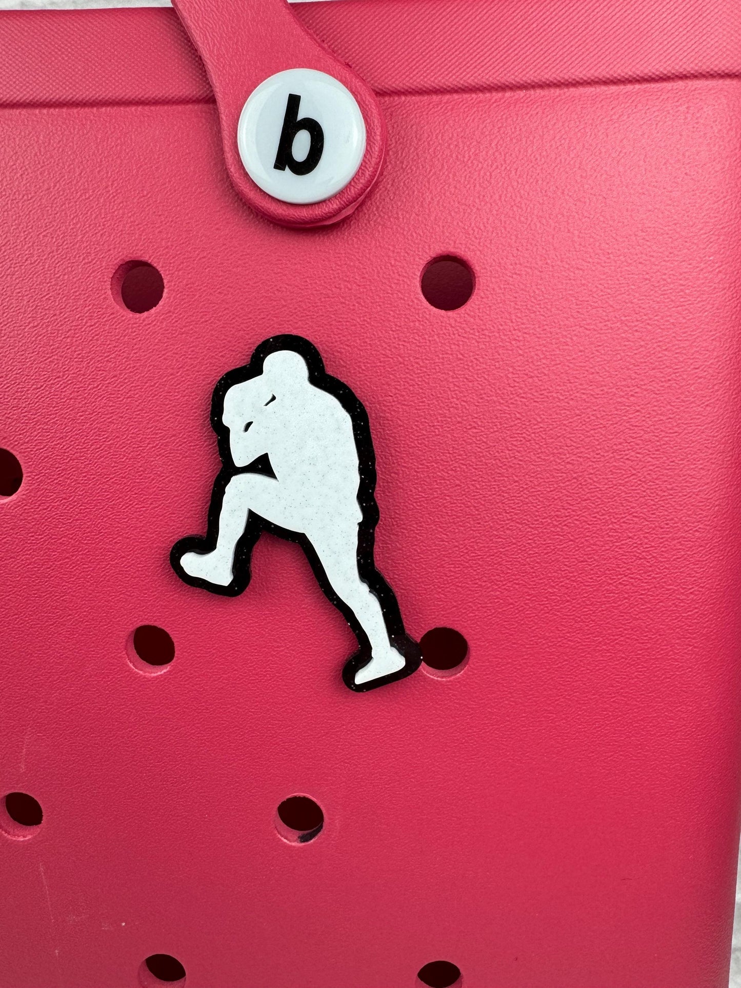Baseball Silhouette Charm for Bogg Bag: Glitter Bag Accessory