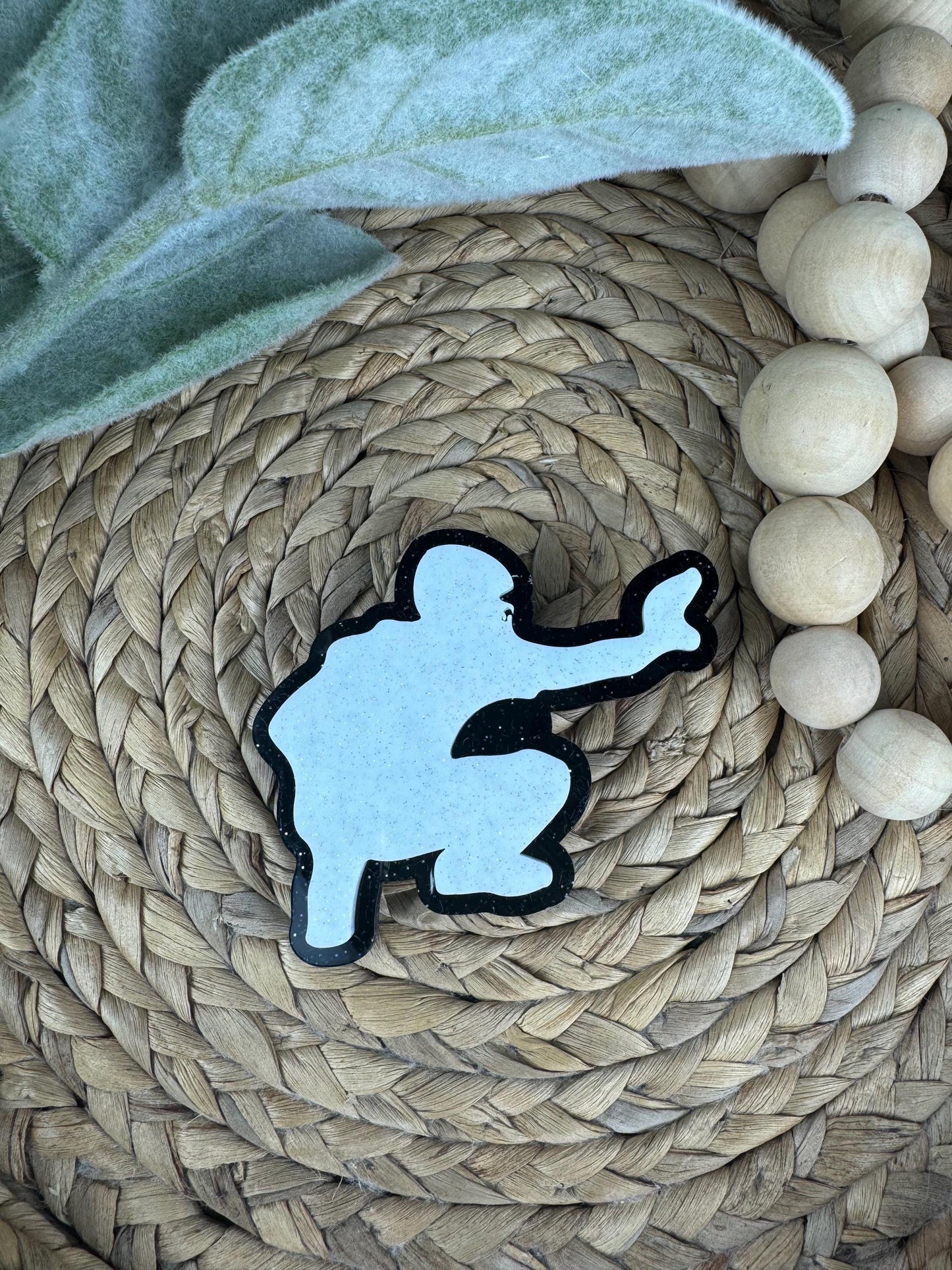 Baseball Silhouette Charm for Bogg Bag: Glitter Bag Accessory