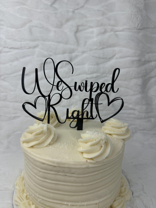 We Swiped Right Cake Topper – Fun & Unique Wedding Decoration - Digital Love Story Wedding