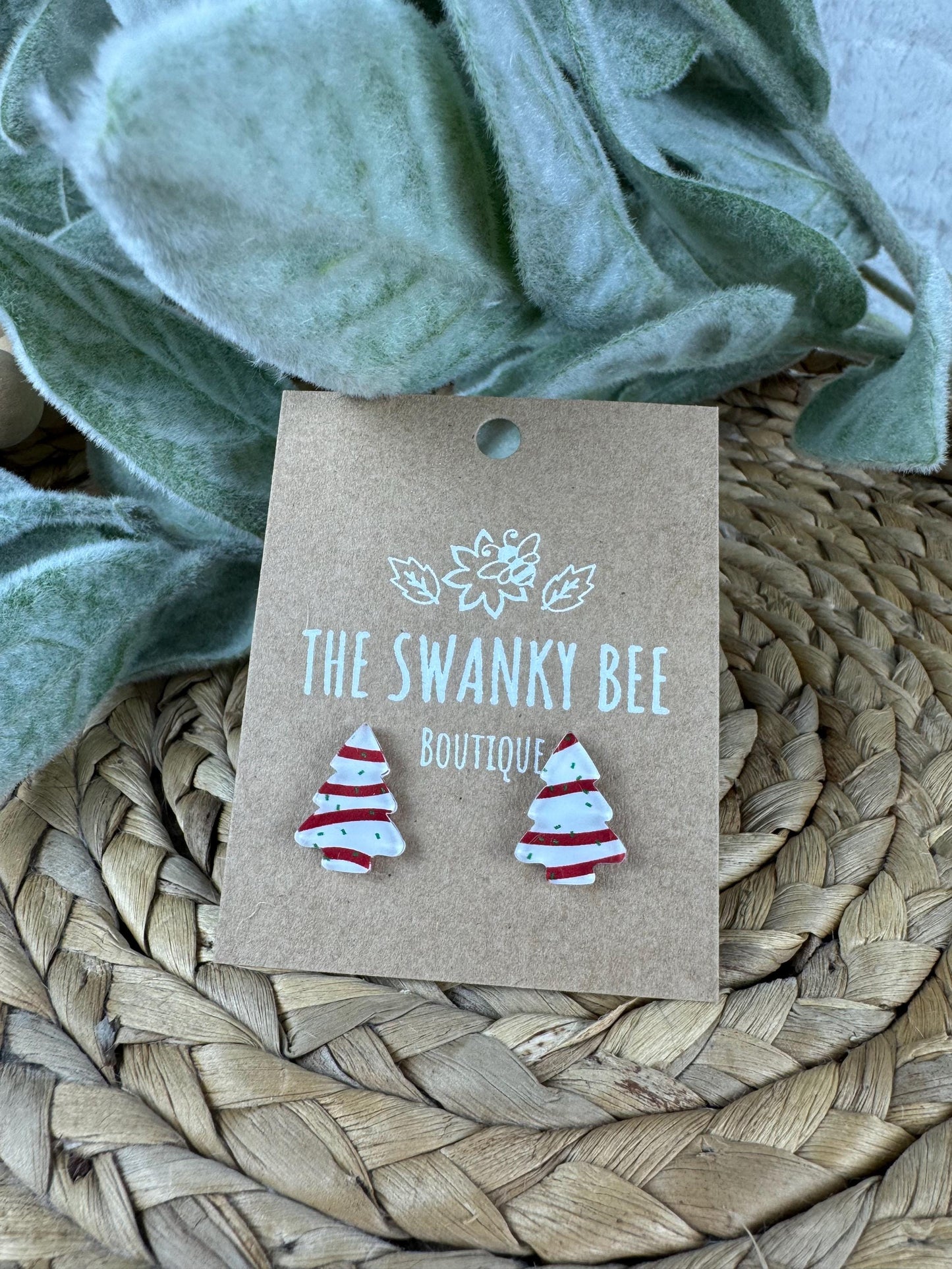 Christmas Cake Stud Earrings: Festive Holiday Jewelry
