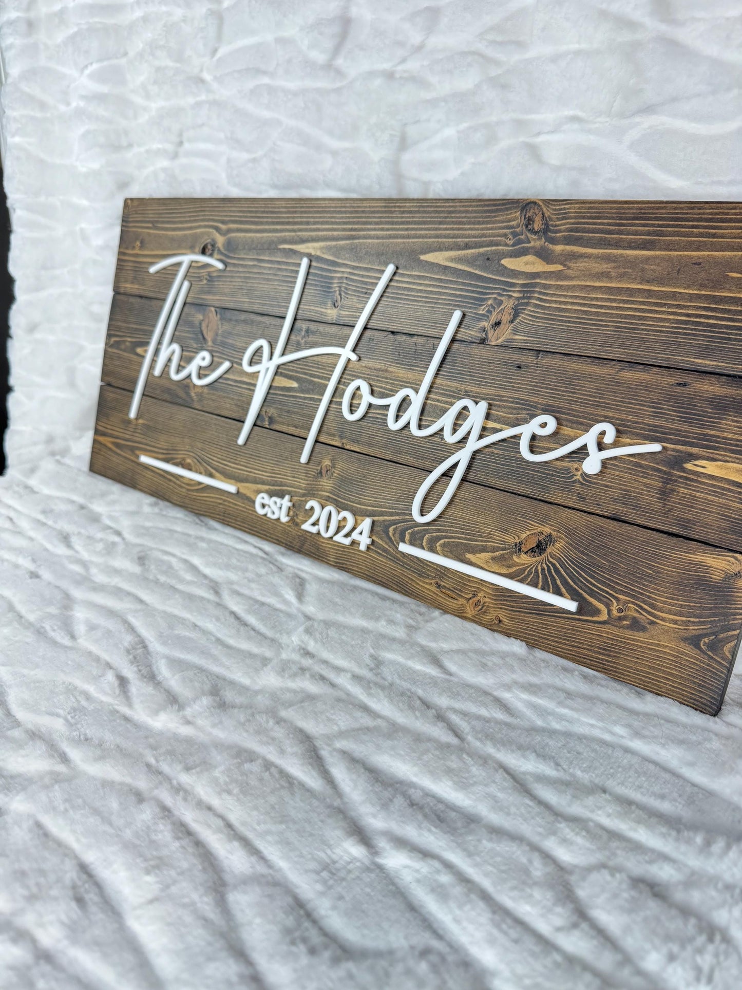 Personalized Name Sign  | Custom Wooden & Acrylic Plaque | Wedding or Housewarming Gift