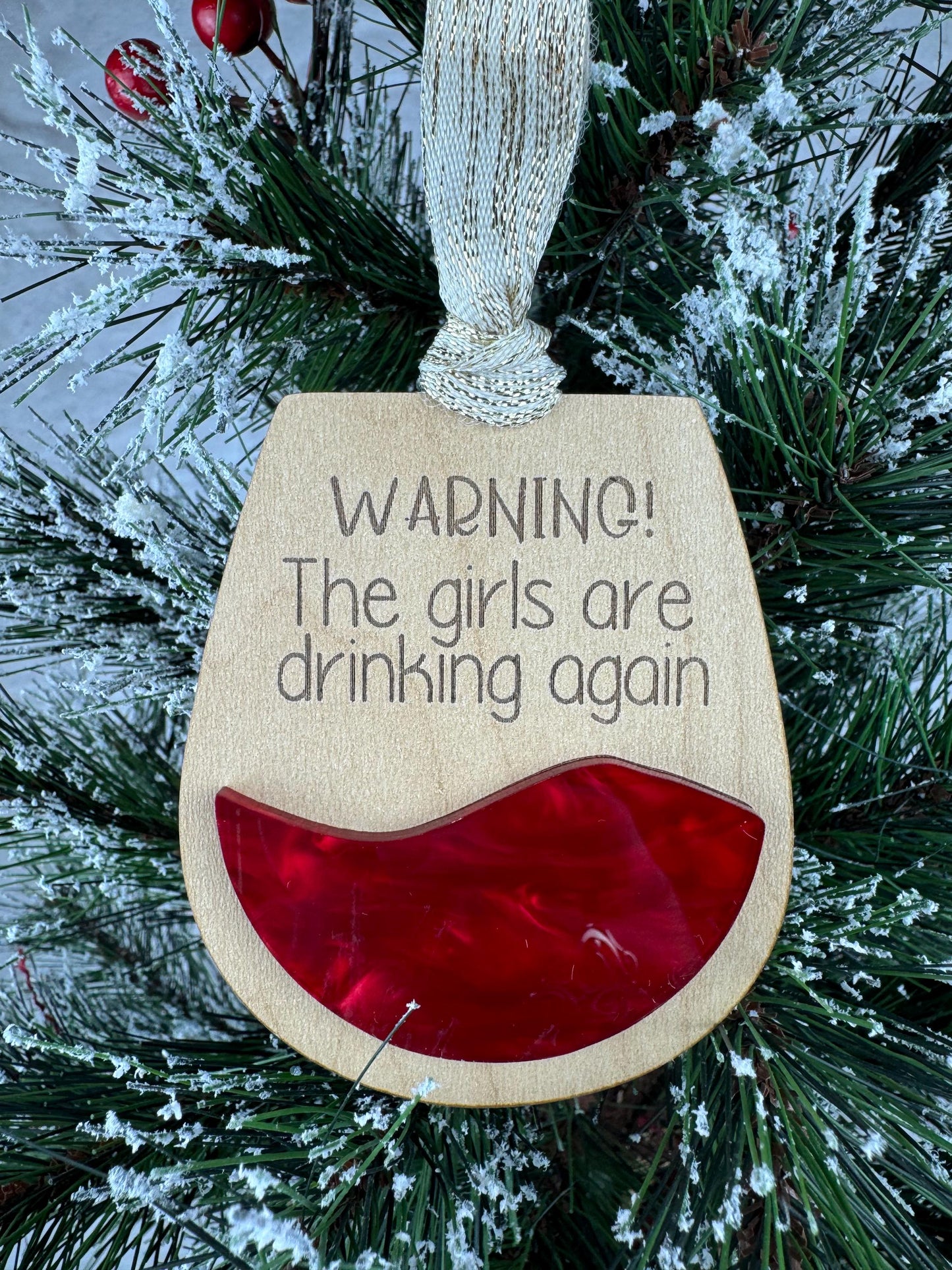 Holiday Wine Glass Ornaments for Girlfriend, Christmas Champagne Flute Decoration, Tree Ornament
