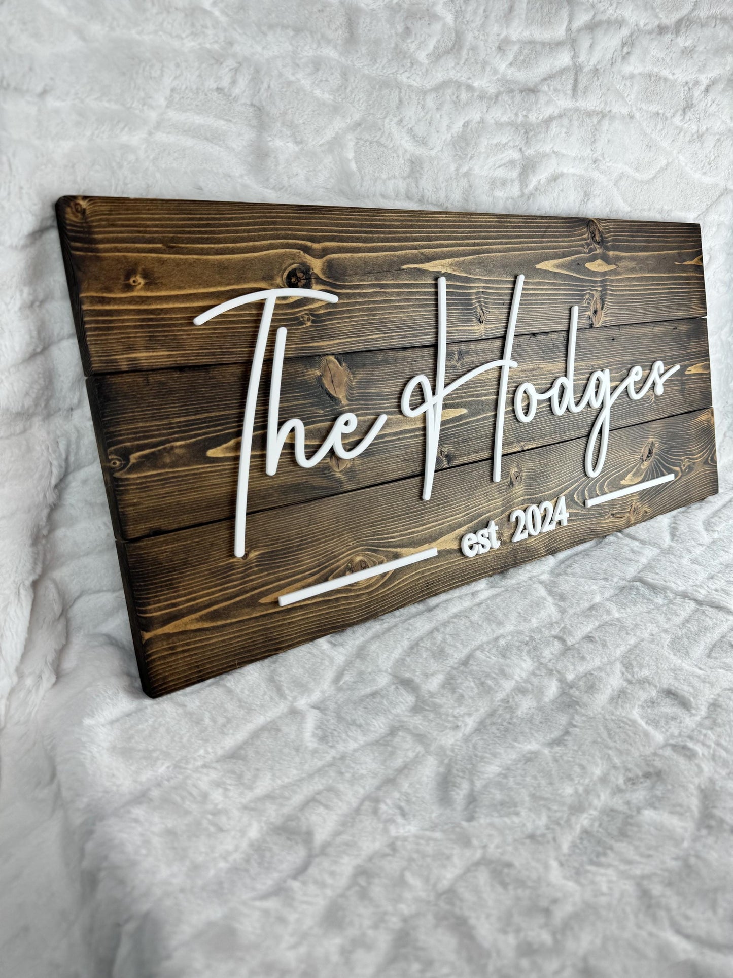Personalized Name Sign  | Custom Wooden & Acrylic Plaque | Wedding or Housewarming Gift