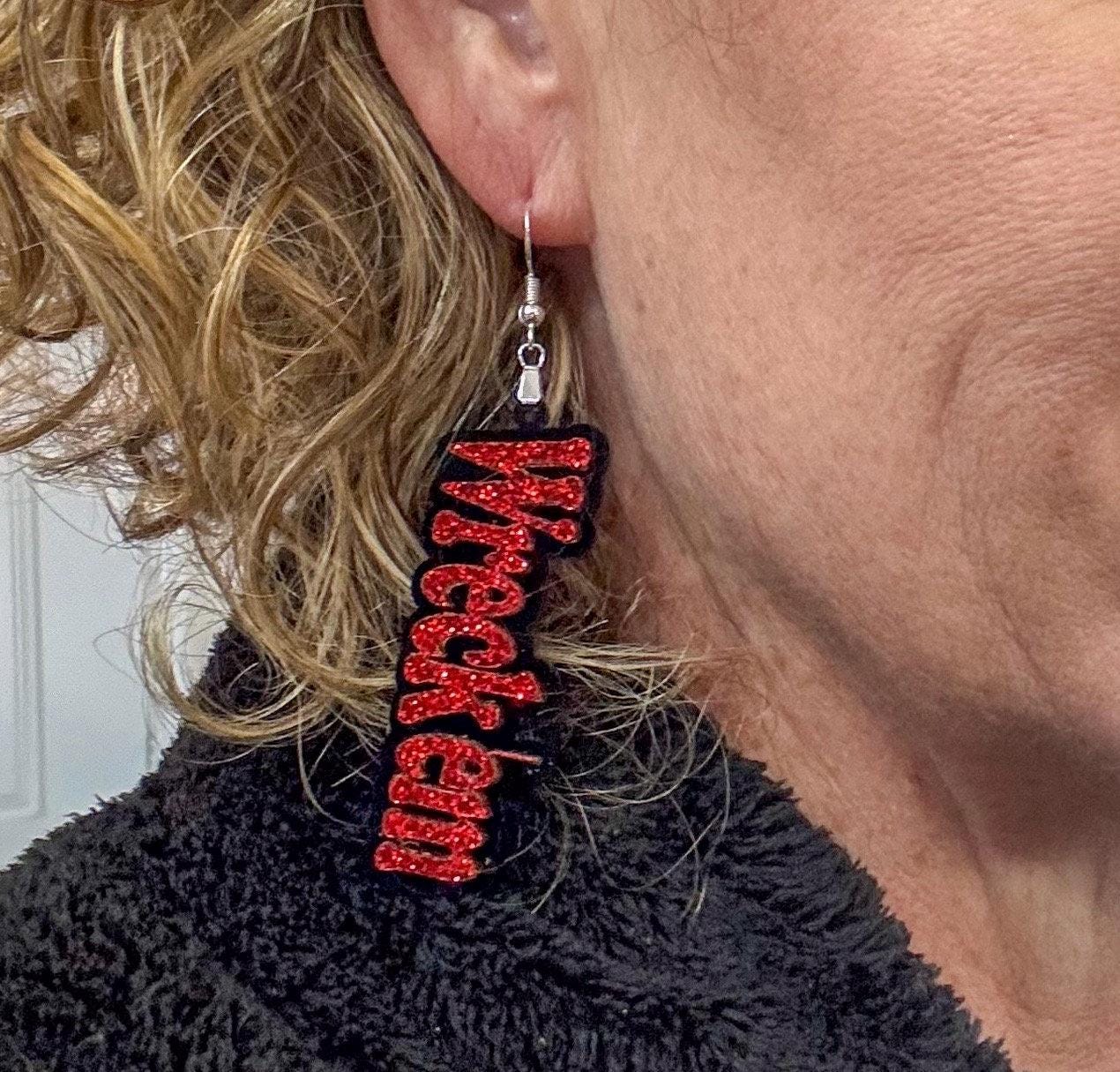 Wreck 'em Earrings - Texas Tech Inspired Jewelry -  College Football Fan Gear - TTU Alumni Gift