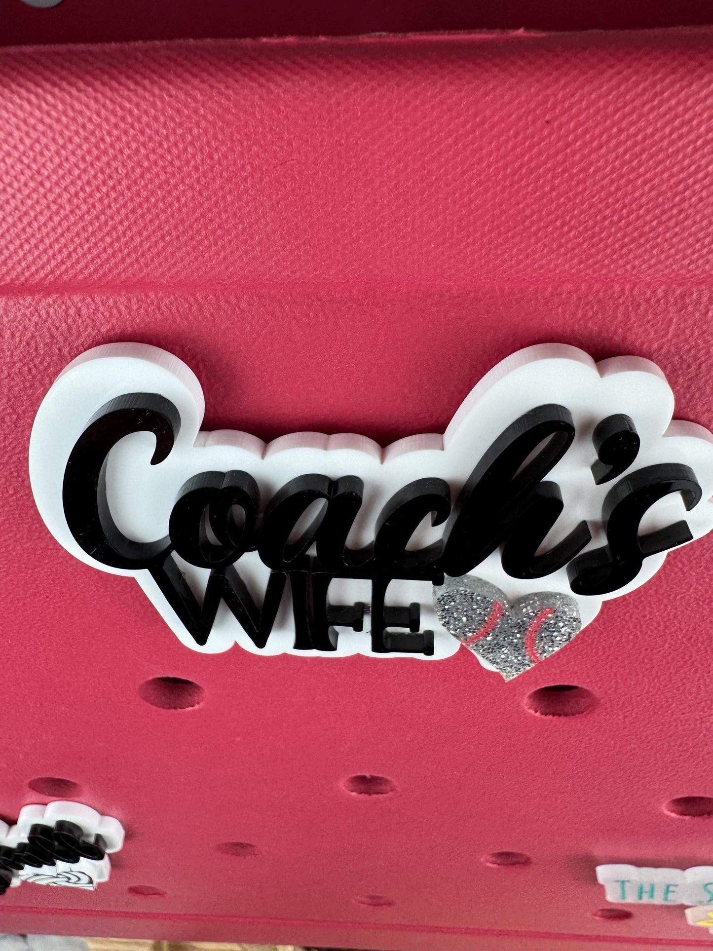Coach's Wife Charm for Bogg Bags - Sports Coach Spouse Bag Accessory -Custom Team Charm