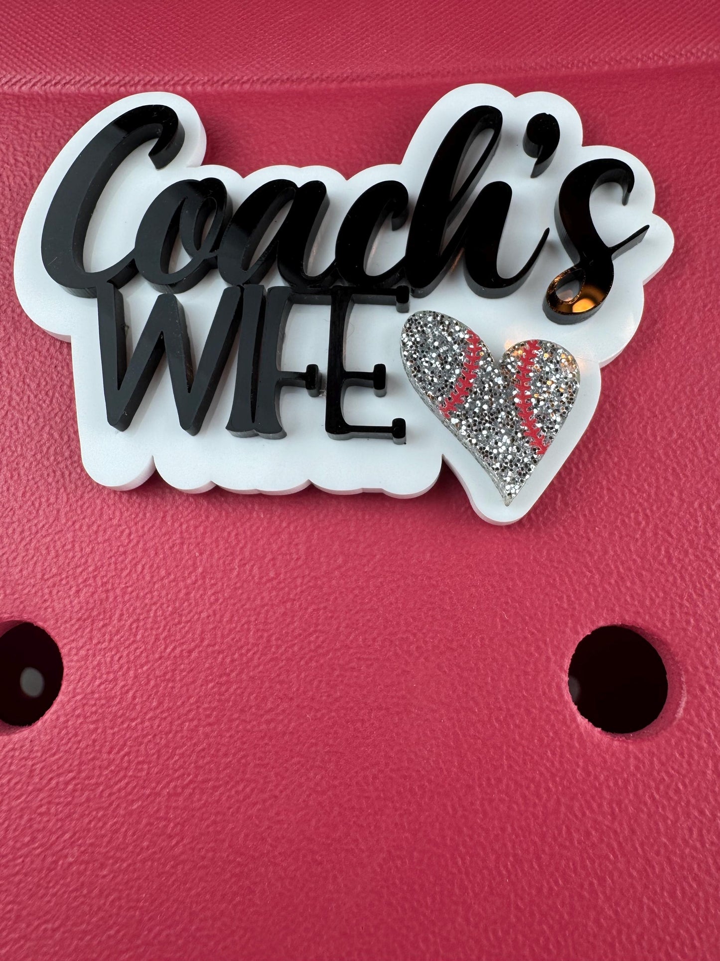 Coach's Wife Charm for Bogg Bags - Sports Coach Spouse Bag Accessory -Custom Team Charm