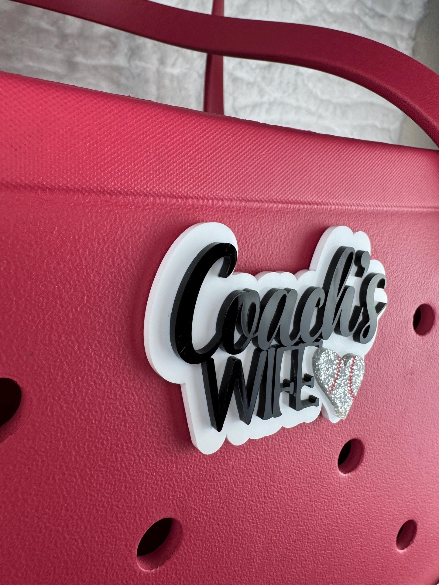 Coach's Wife Charm for Bogg Bags - Sports Coach Spouse Bag Accessory -Custom Team Charm