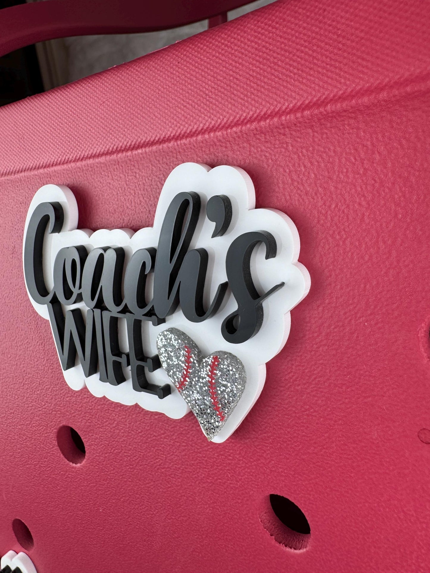 Coach's Wife Charm for Bogg Bags - Sports Coach Spouse Bag Accessory -Custom Team Charm