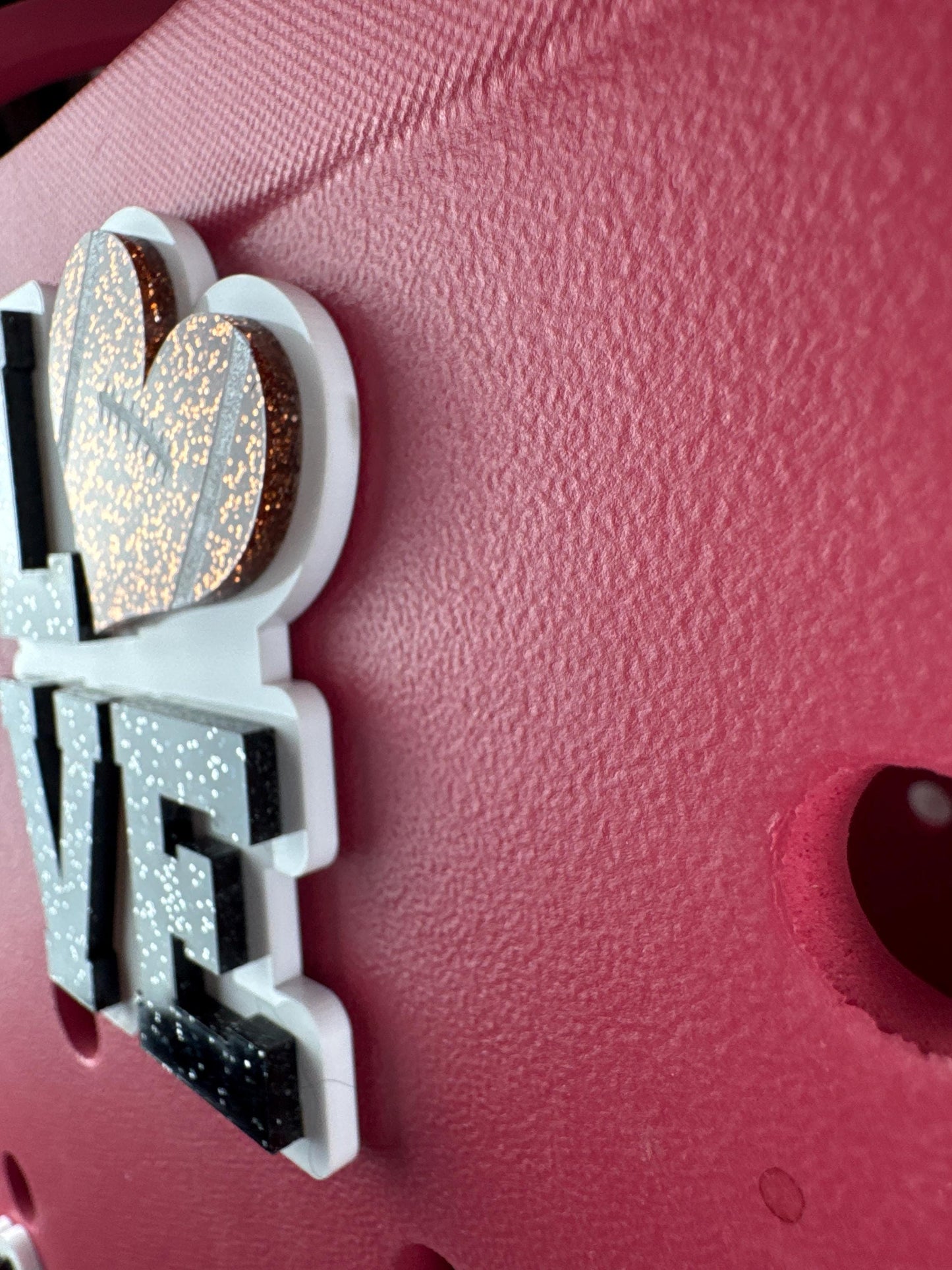 Football Love Bogg Bag Charm: Glitter Heart, Sports Fan Accessory