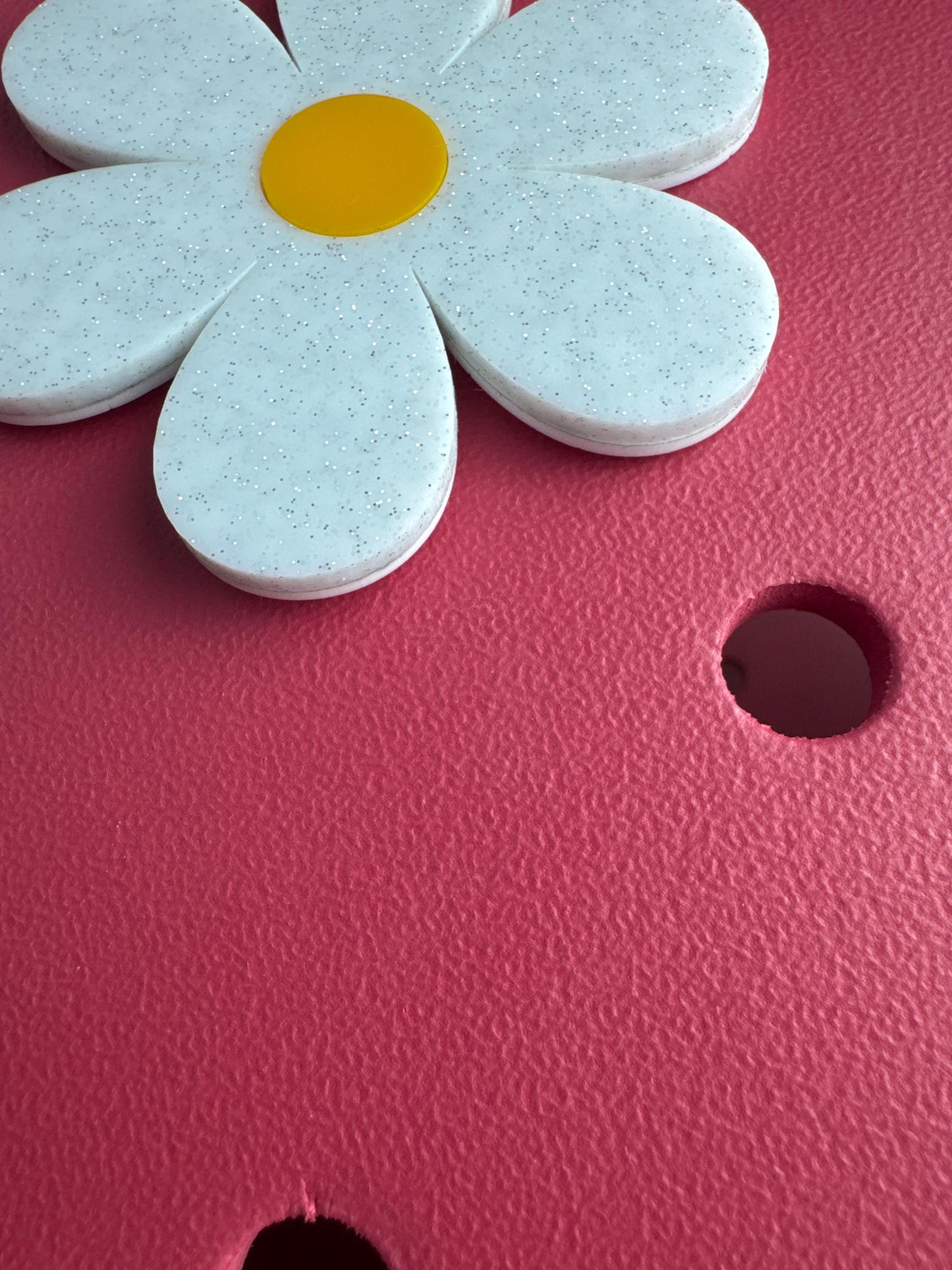 Glitter Daisy Charm for Bogg Bag: Sparkly Flower Accessory
