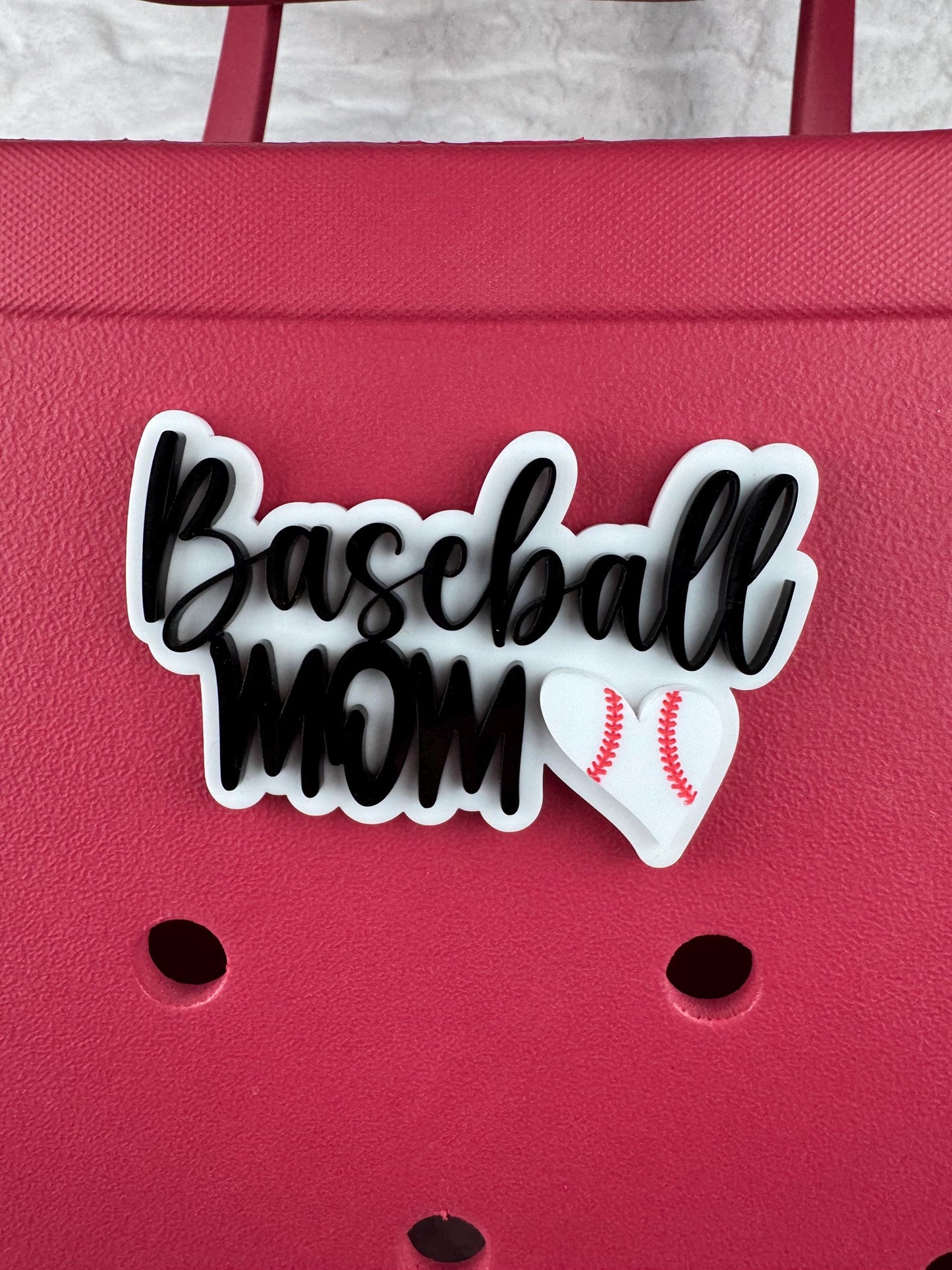 Baseball Mom Bogg Bag Charm: Sports Bag Accessory