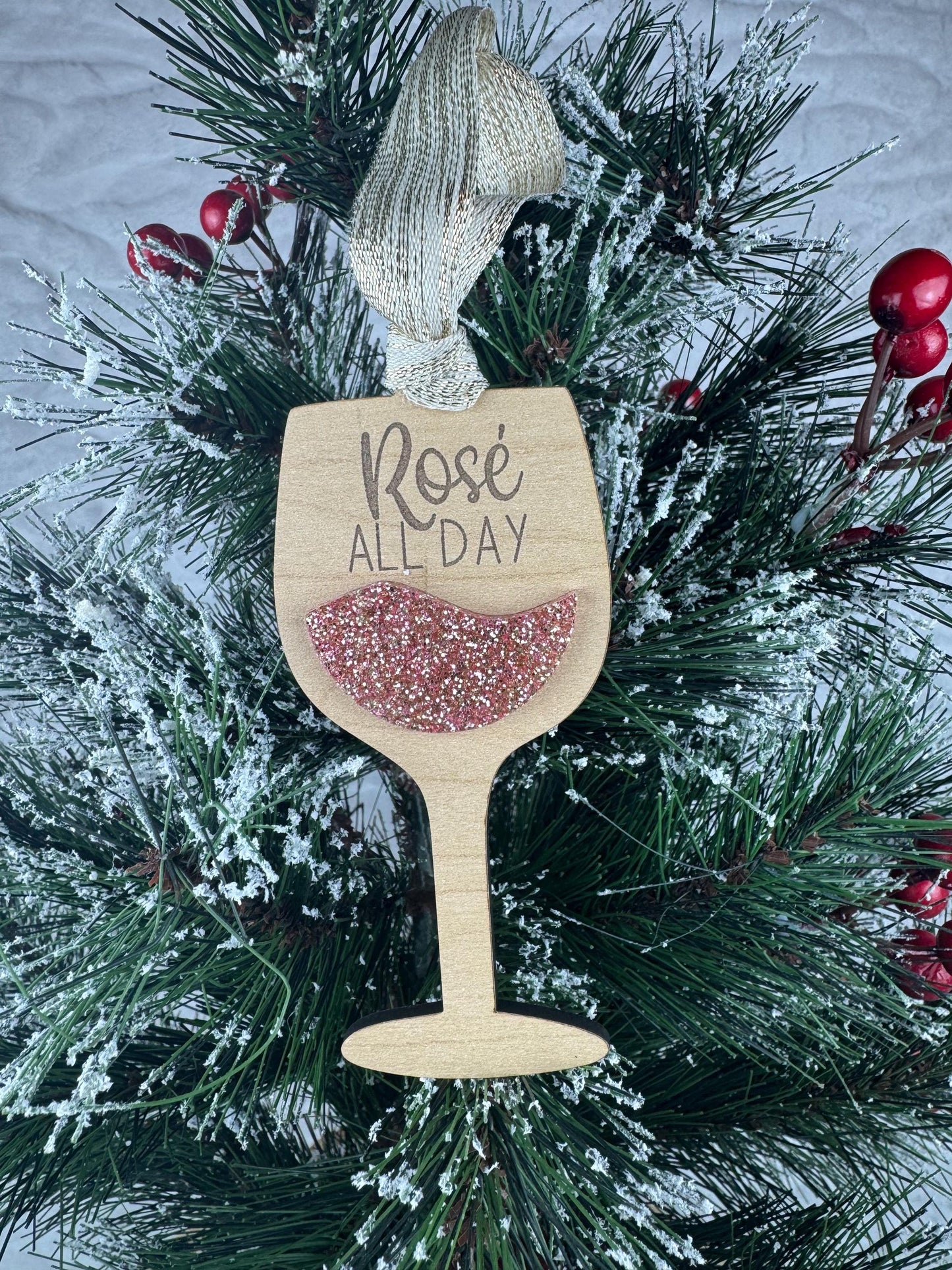 Holiday Wine Glass Ornaments for Girlfriend, Christmas Champagne Flute Decoration, Tree Ornament