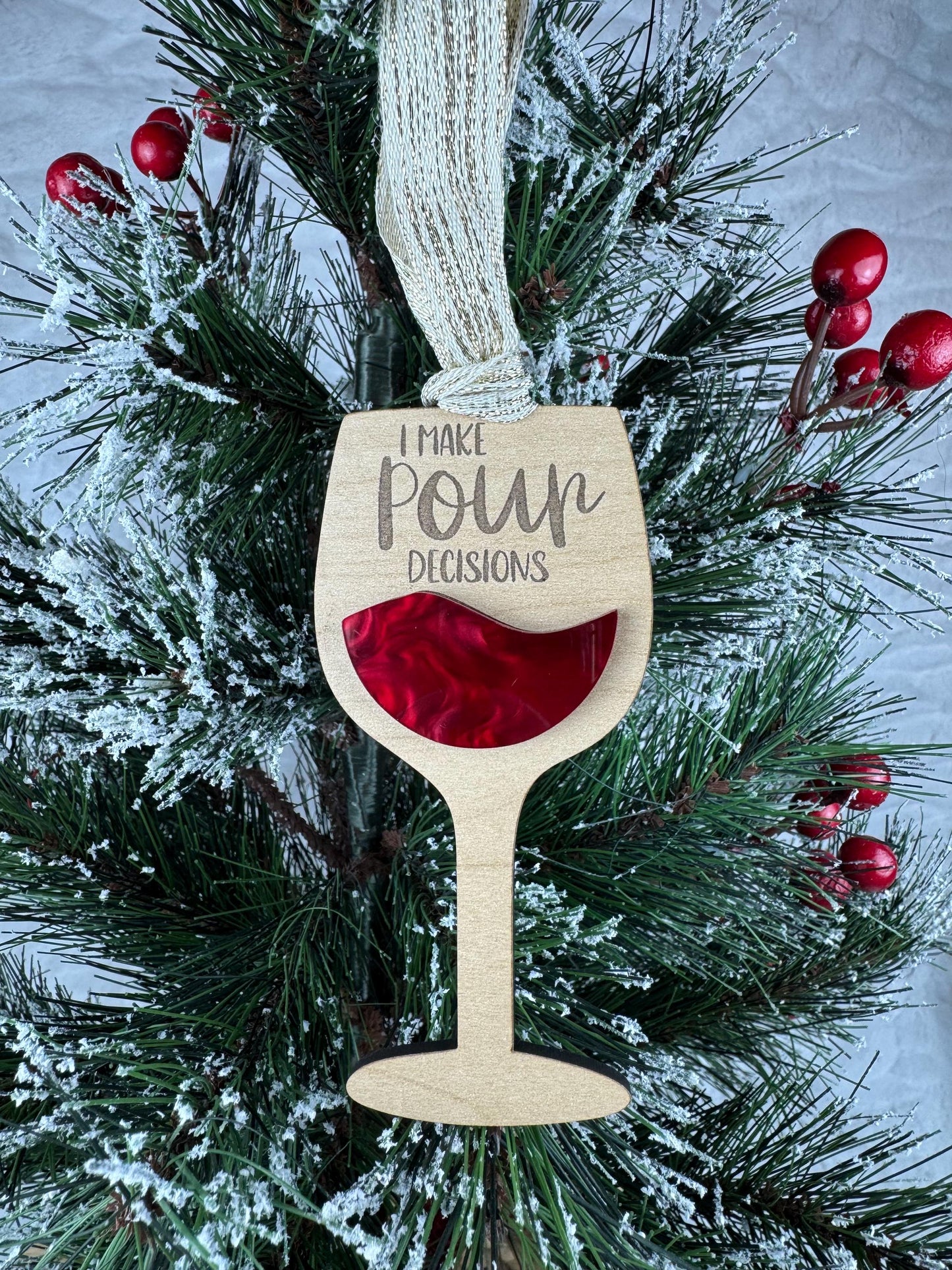 Holiday Wine Glass Ornaments for Girlfriend, Christmas Champagne Flute Decoration, Tree Ornament