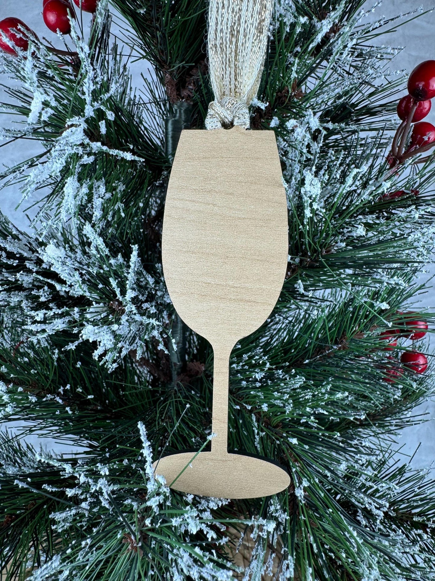 Holiday Wine Glass Ornaments for Girlfriend, Christmas Champagne Flute Decoration, Tree Ornament
