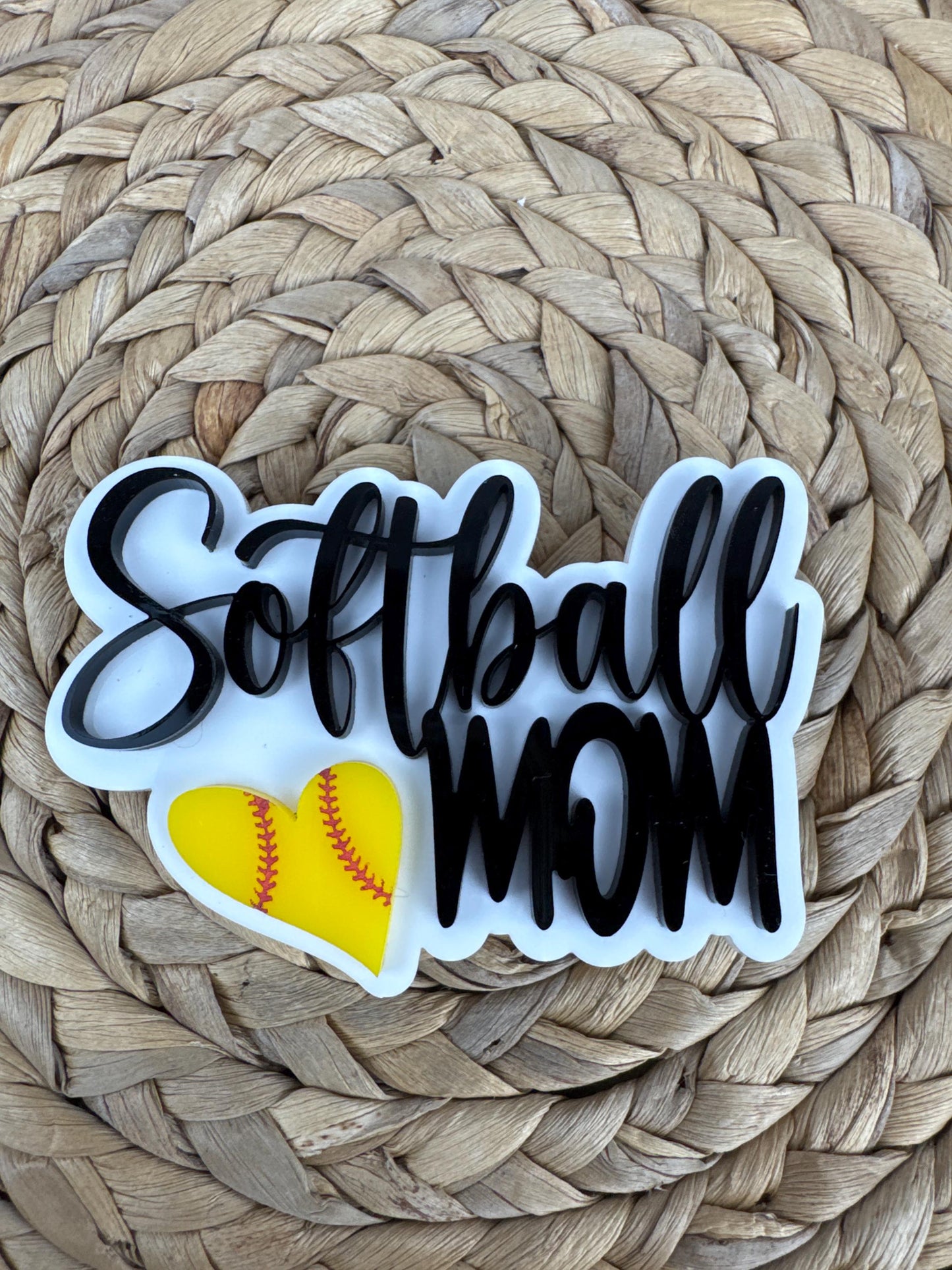 Softball Mom Charm for Bogg Bag - Sports Bag Accessory