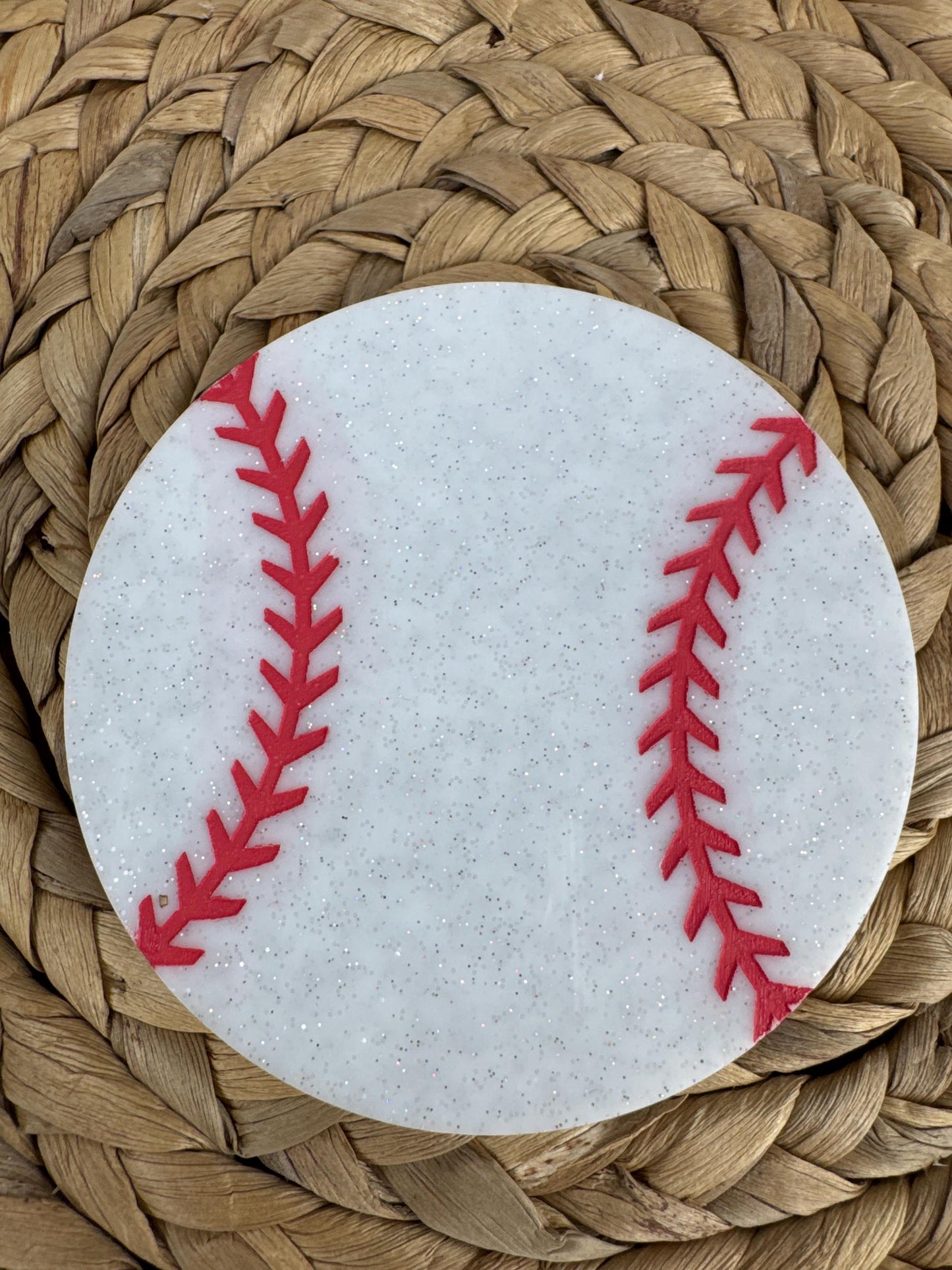 Baseball Bogg Bag Charm: Glitter Sports Bag Accessory