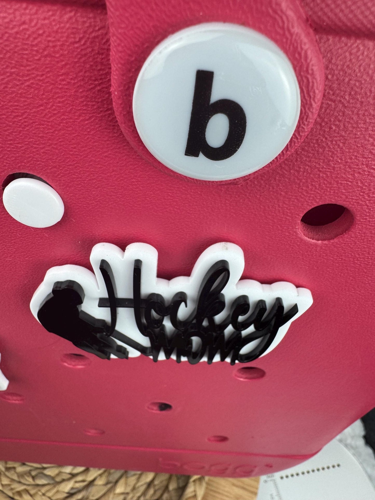 Hockey Mom Bag Charm: Bogg Style Accessory, Sports Team Mom Gift