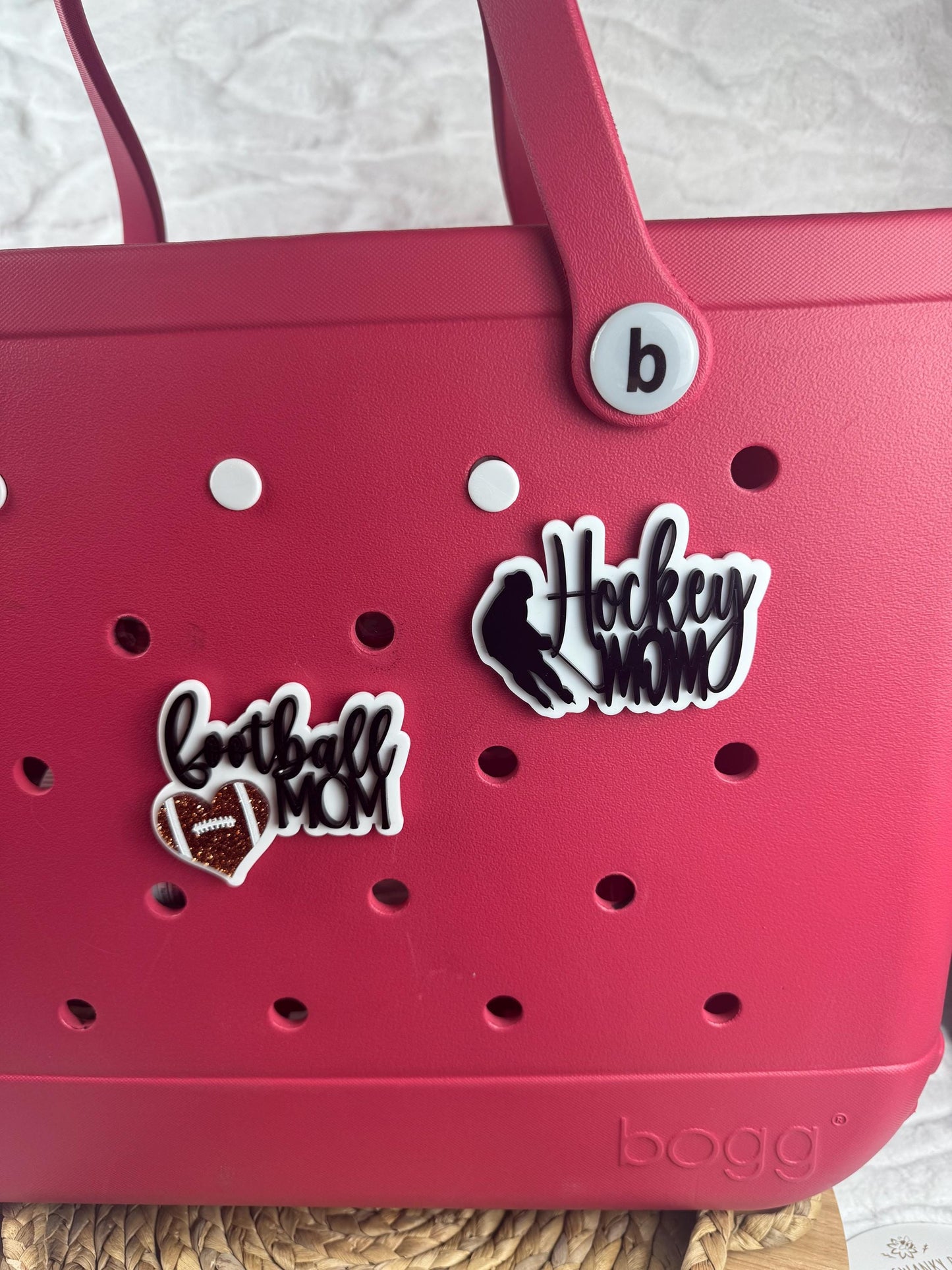 Hockey Mom Bag Charm: Bogg Style Accessory, Sports Team Mom Gift