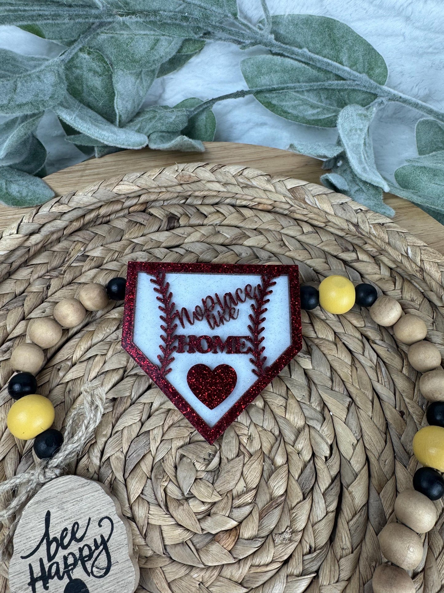 Handmade Baseball Home Plate Bogg Bag Charm: Team Mom Gift