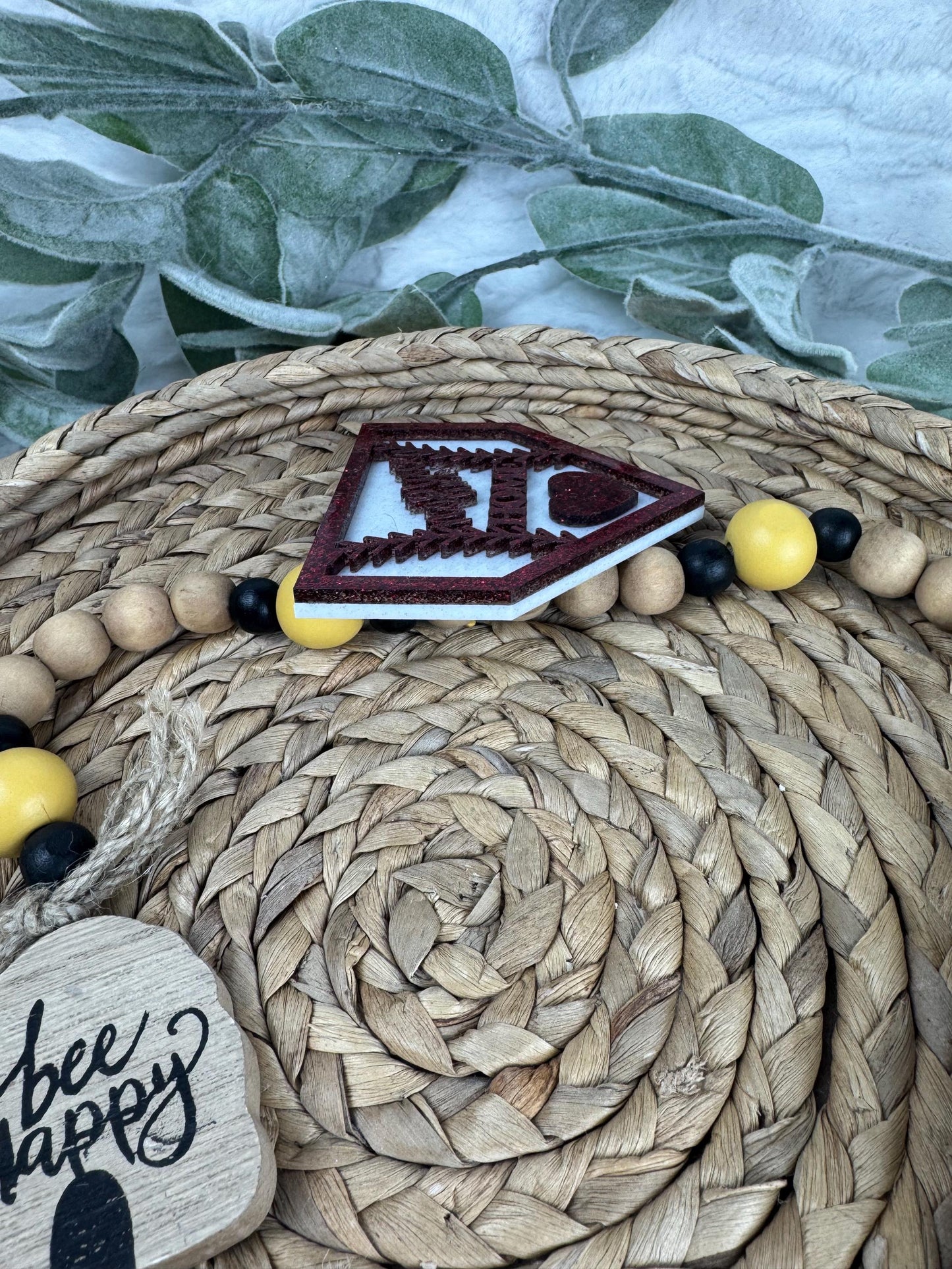 Handmade Baseball Home Plate Bogg Bag Charm: Team Mom Gift